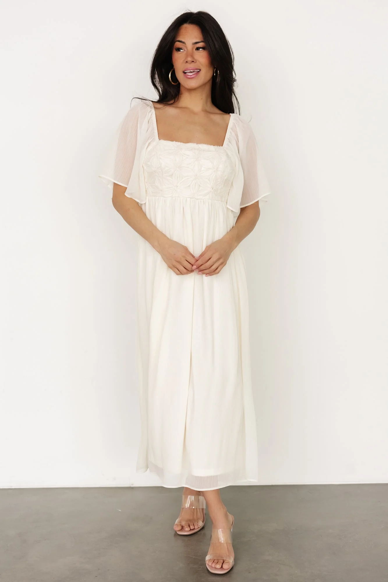 Lilith Applique Midi Dress | Cream - Jamouz
