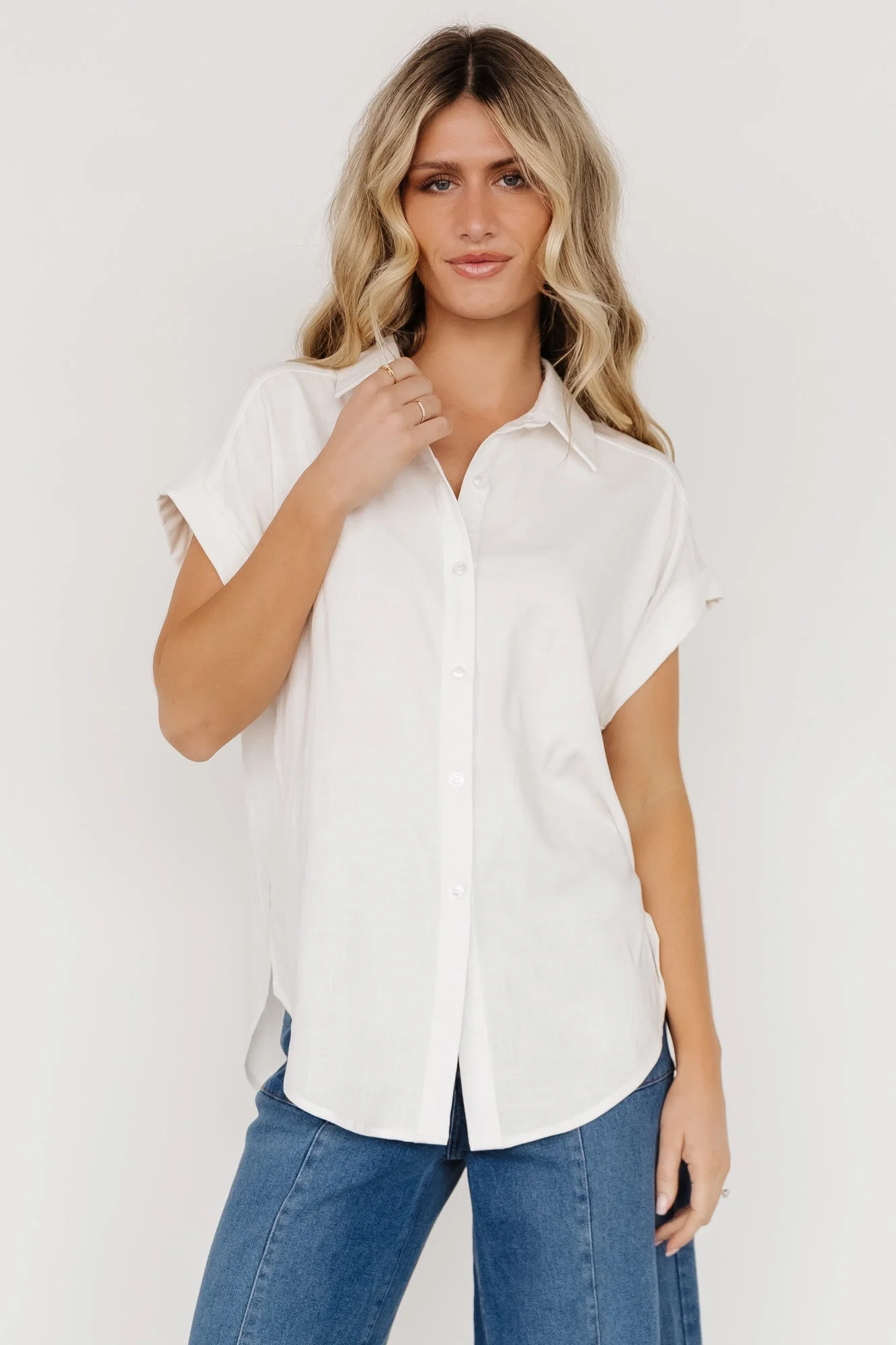 Clarke Button Up Top | Off White - Jamouz