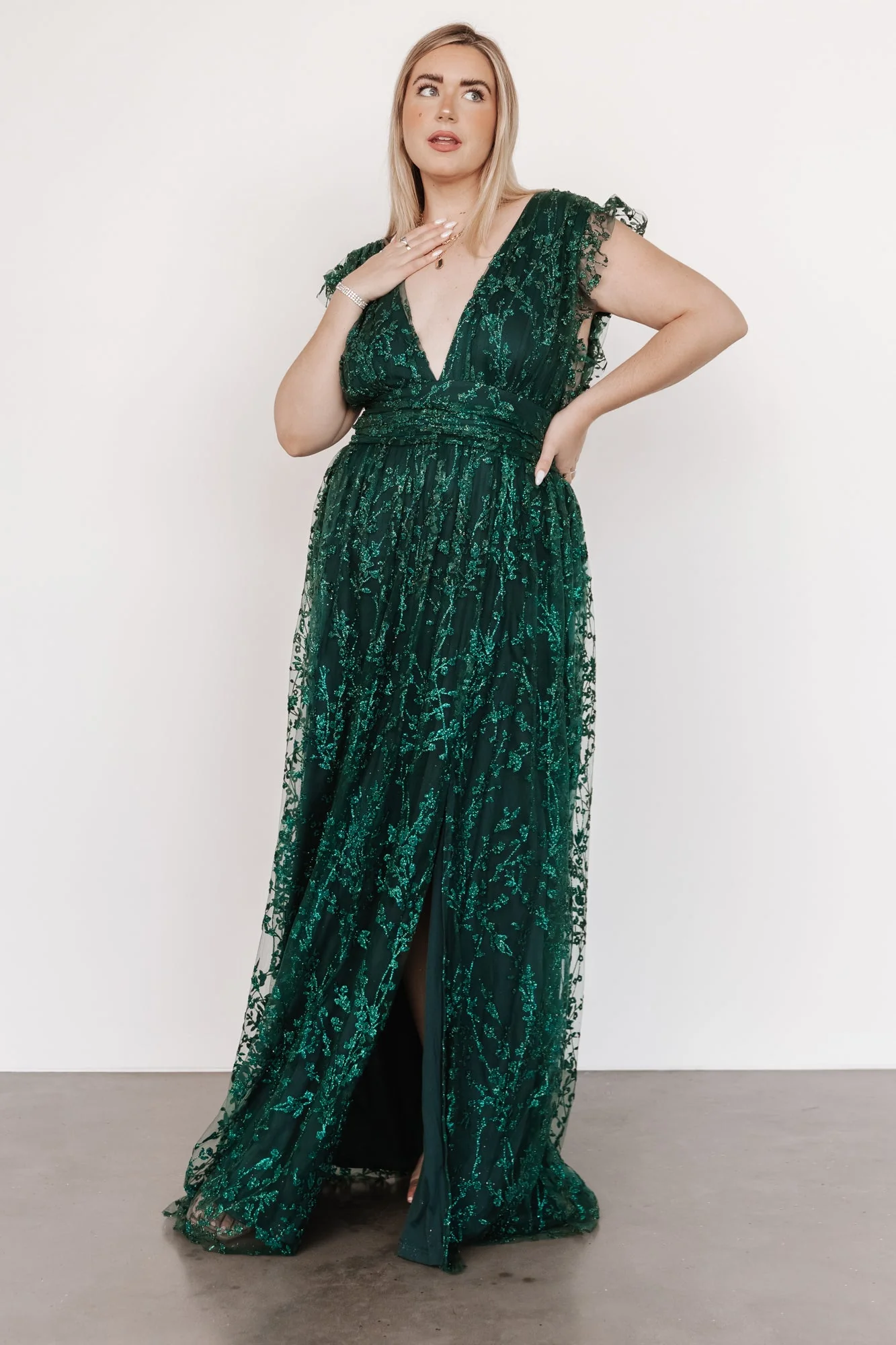 Arlene Shimmer Gown | Emerald - Jamouz
