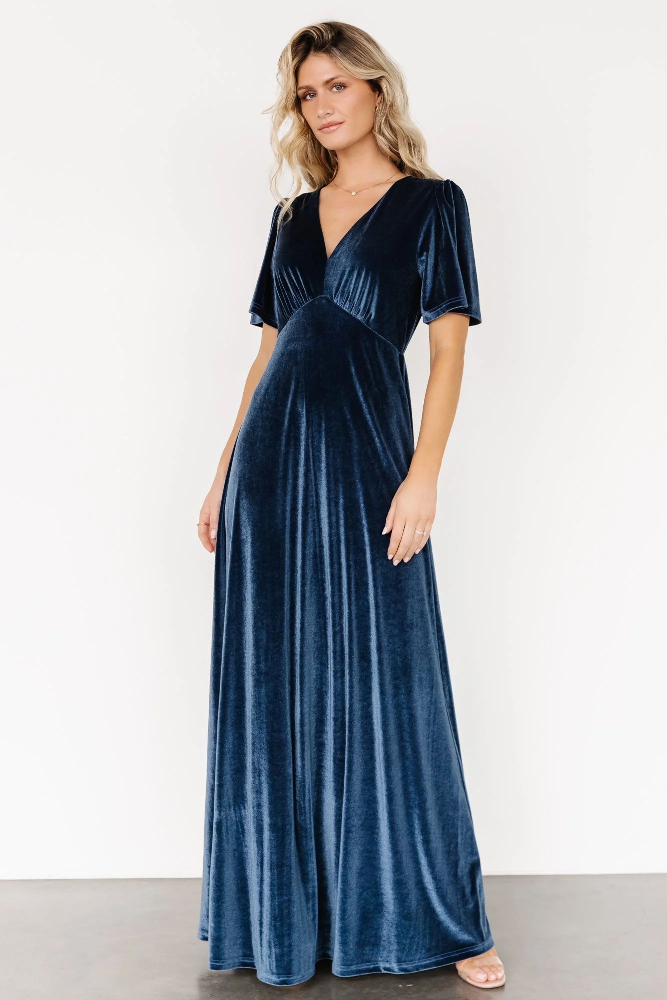 Vivian Velvet Maxi Dress | Blue - Jamouz