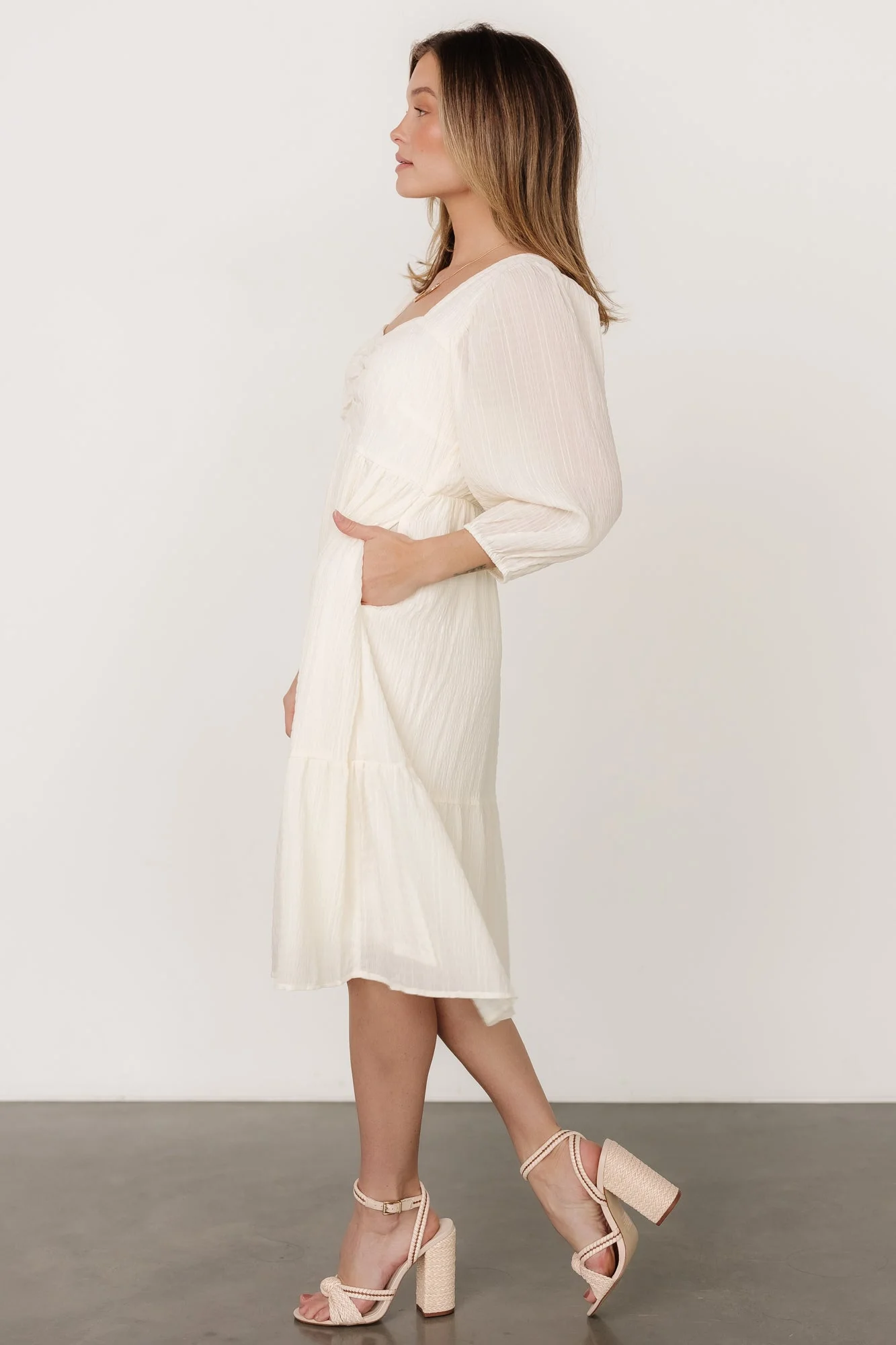 Vaeda Midi Dress | Cream - Jamouz