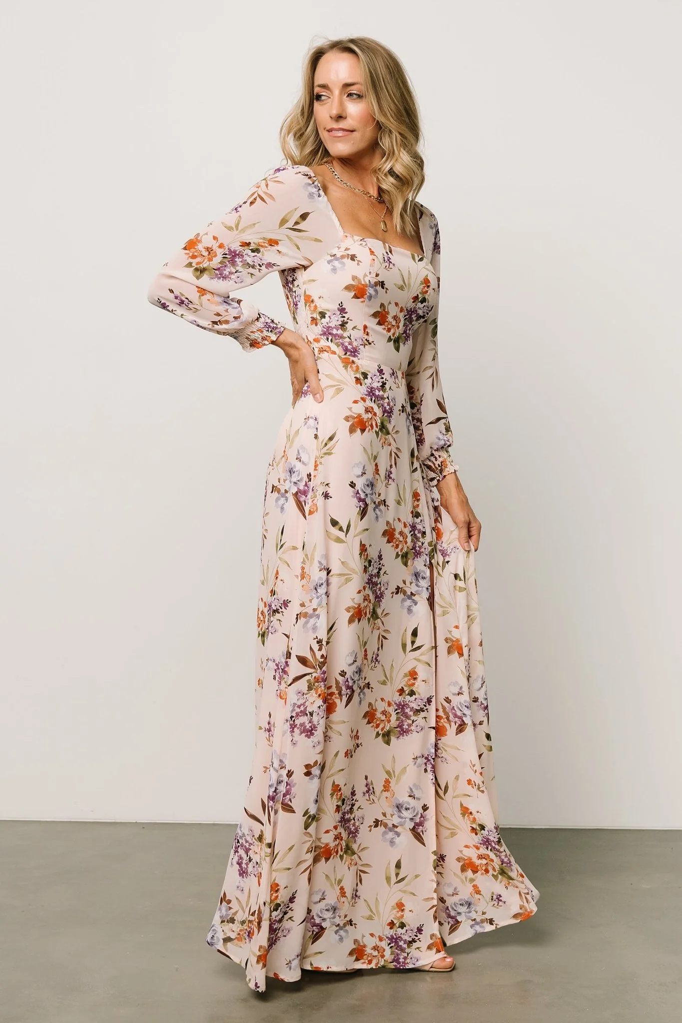 Giselle Maxi Dress | Blush Multi Floral - Jamouz