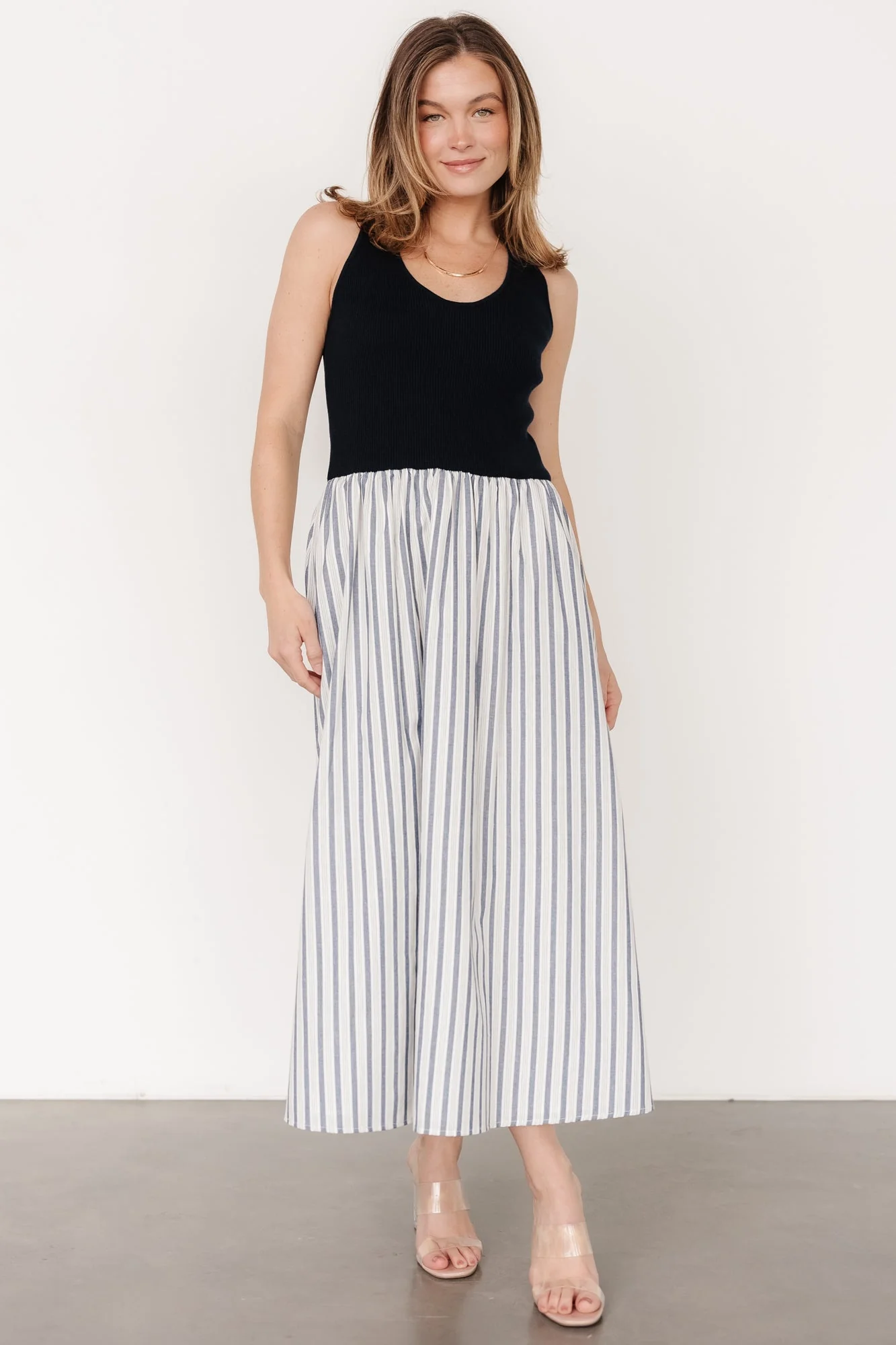 Marbella Tank Dress | Navy Stripe - Jamouz