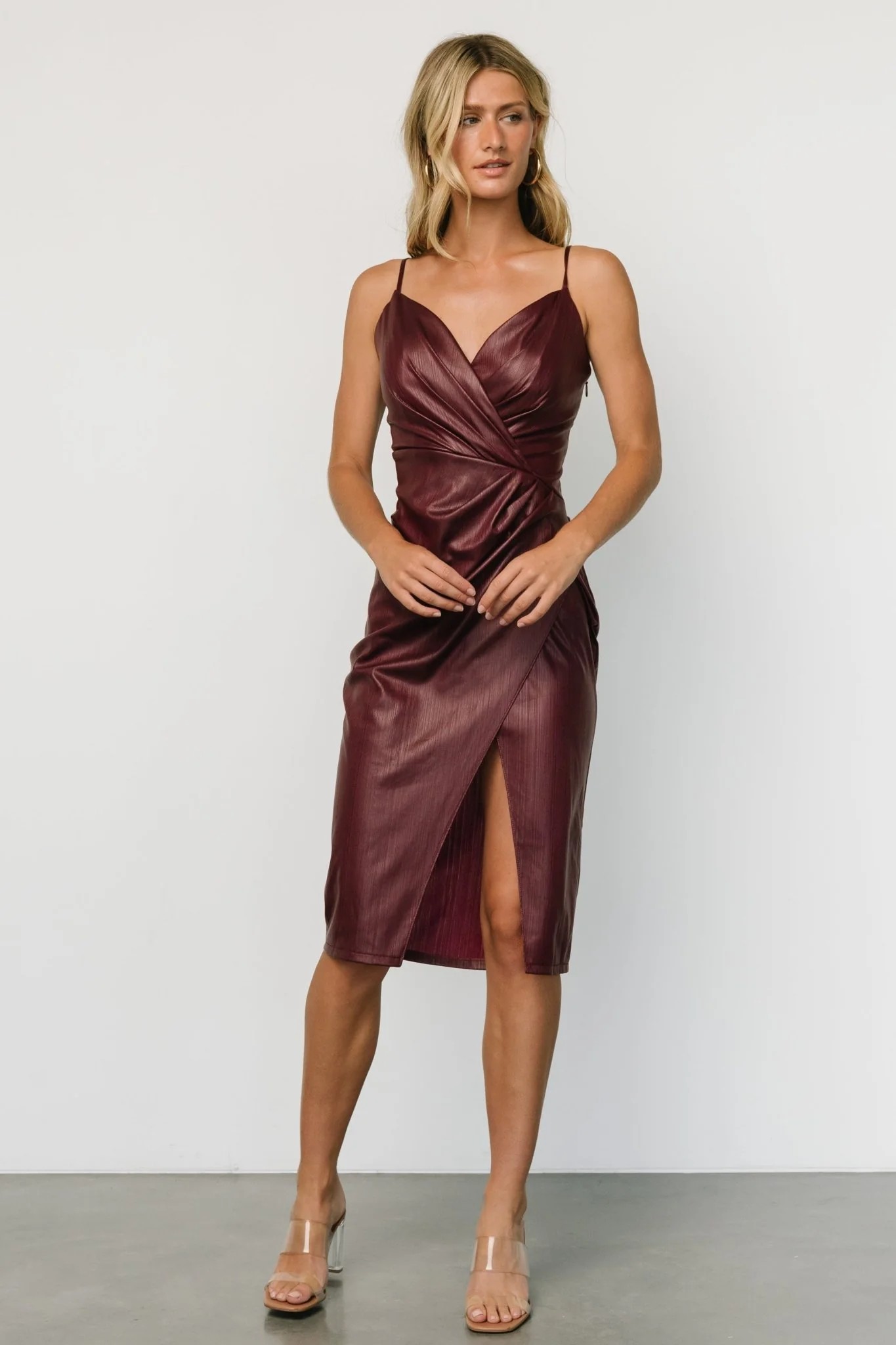 Whitney Midi Dress | Deep Mulberry - Jamouz