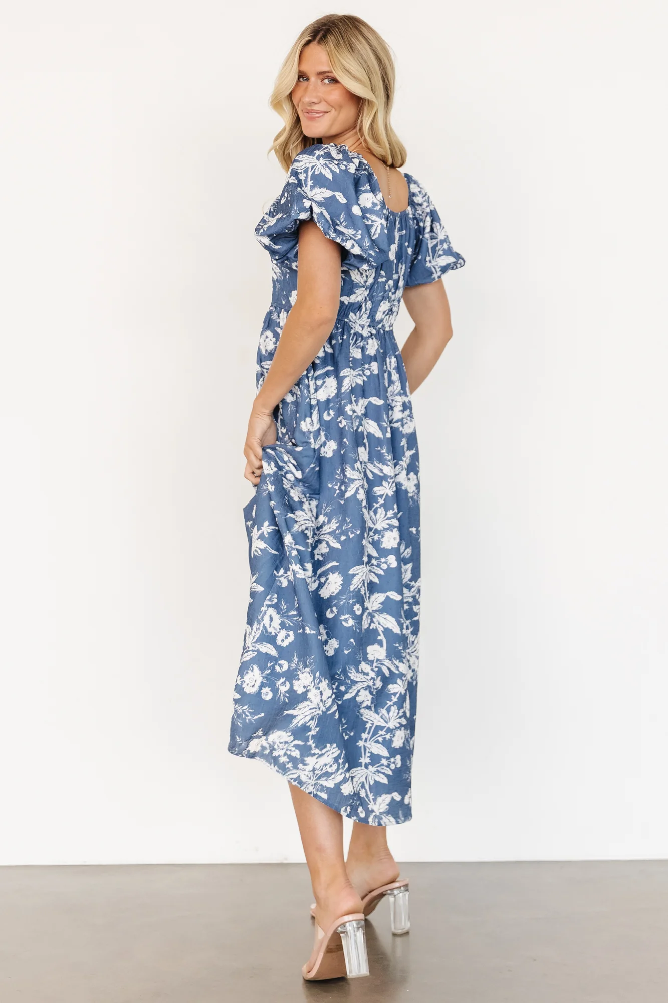 Graceland Maxi Dress | Slate + White Floral - Jamouz