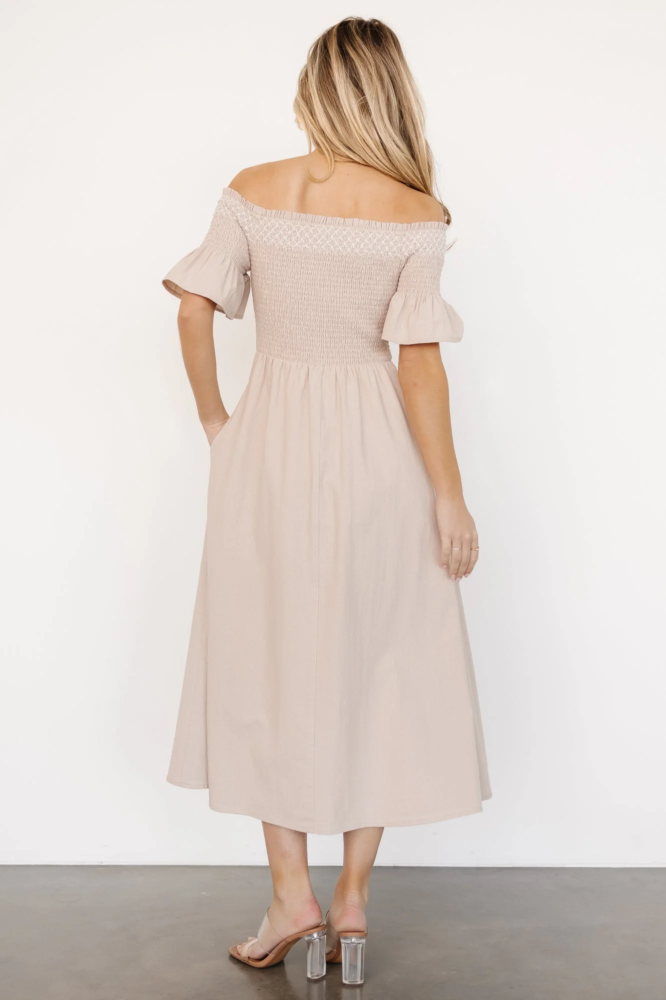 Jodi Off Shoulder Dress | Natural - Jamouz