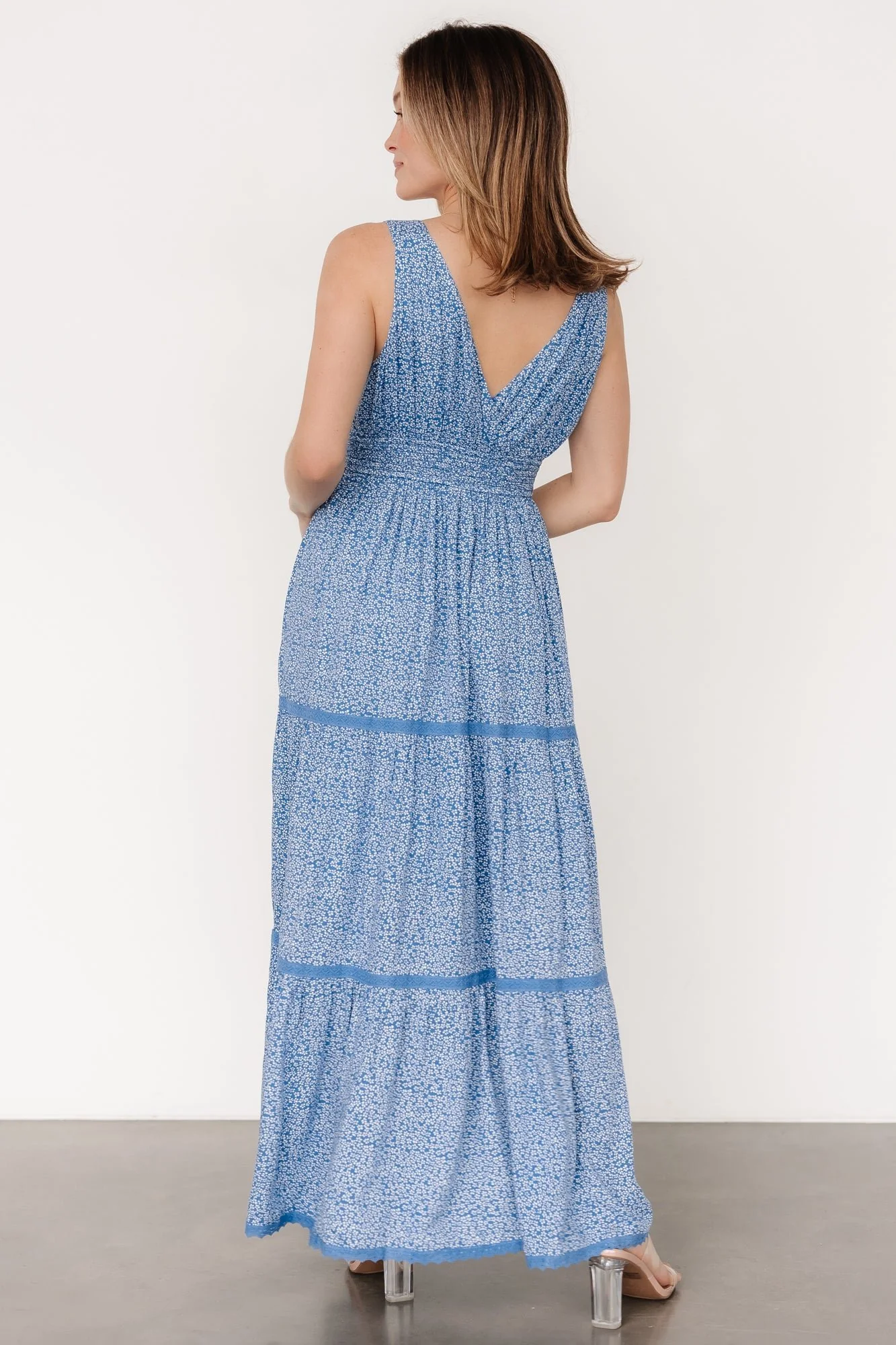 Lauren Maxi Dress | Blue Floral - Jamouz