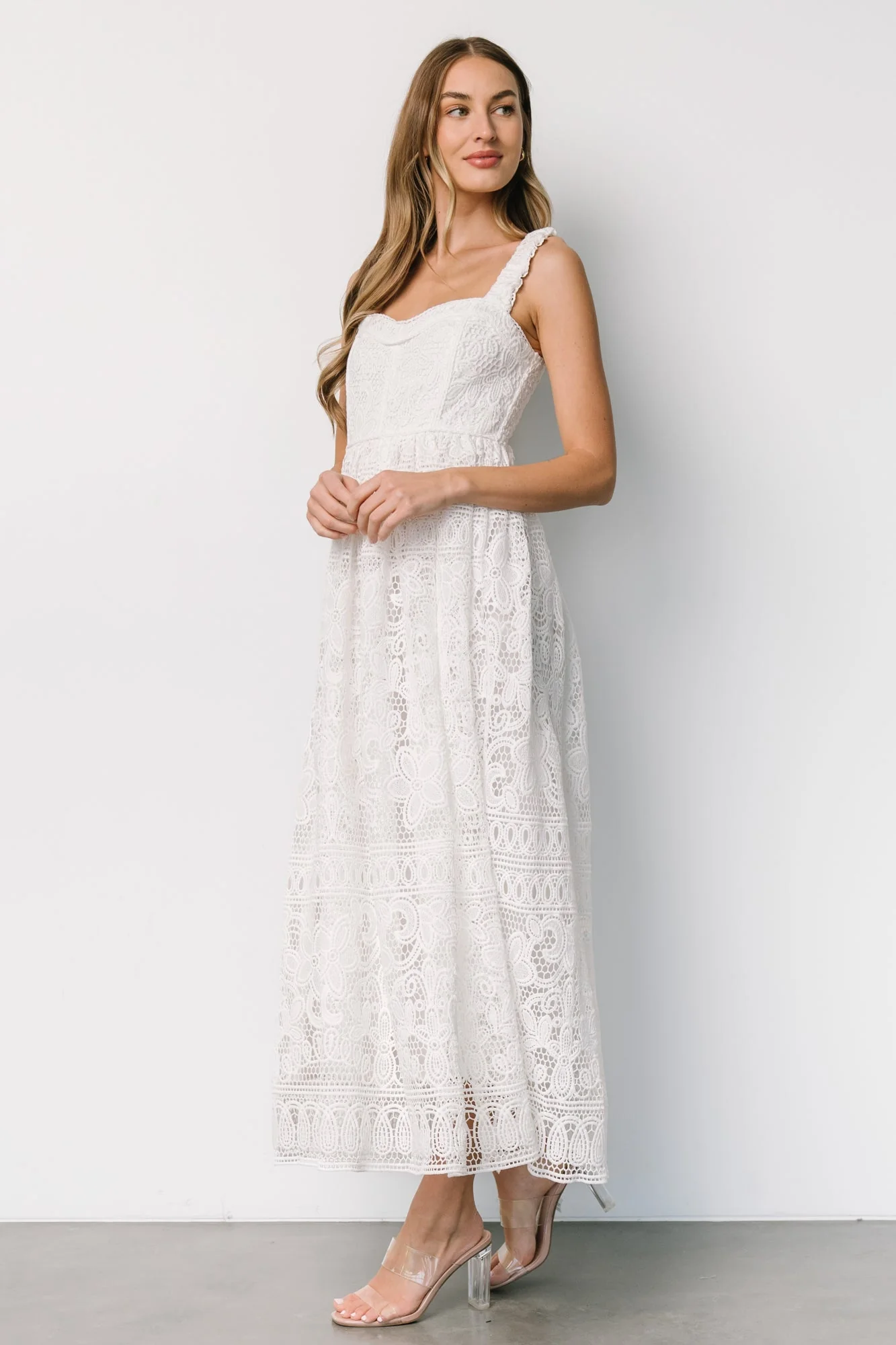Evangeline Lace Dress | Off White - Jamouz