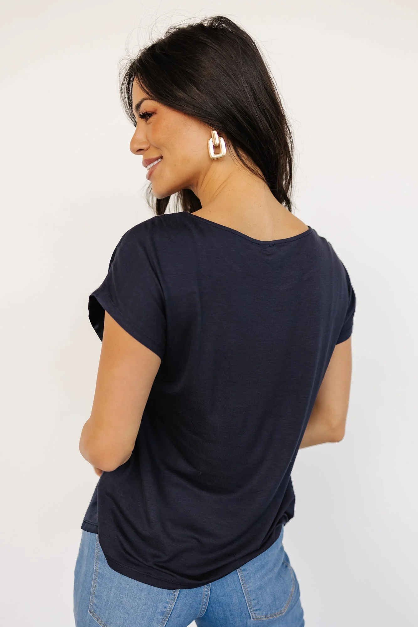 Leonie Satin Top | Navy - Jamouz