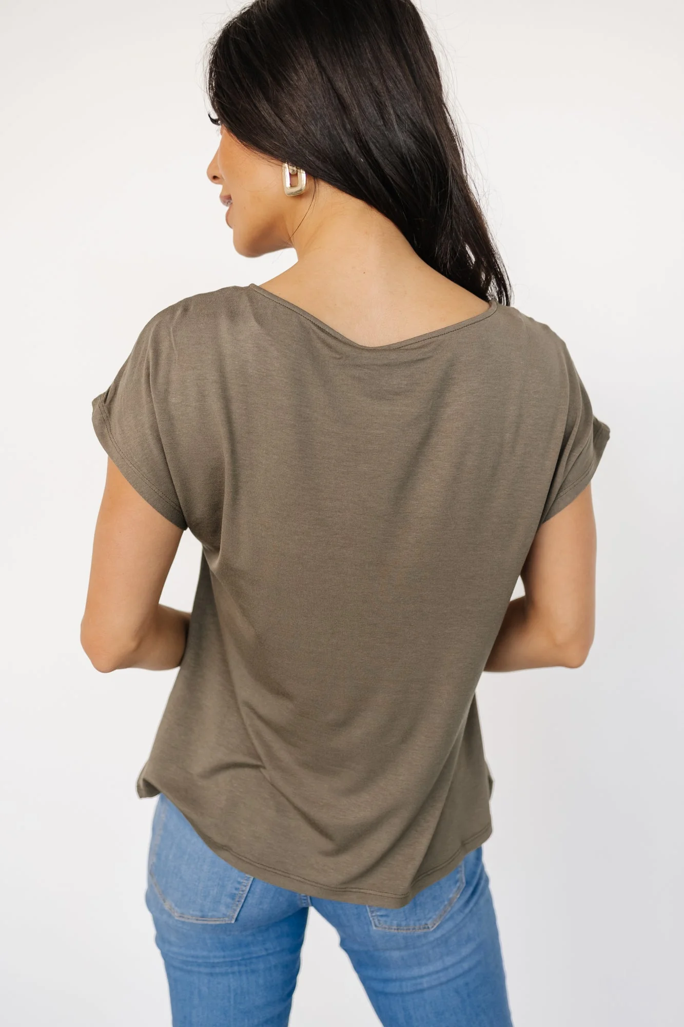 Leonie Satin Top | Olive - Jamouz