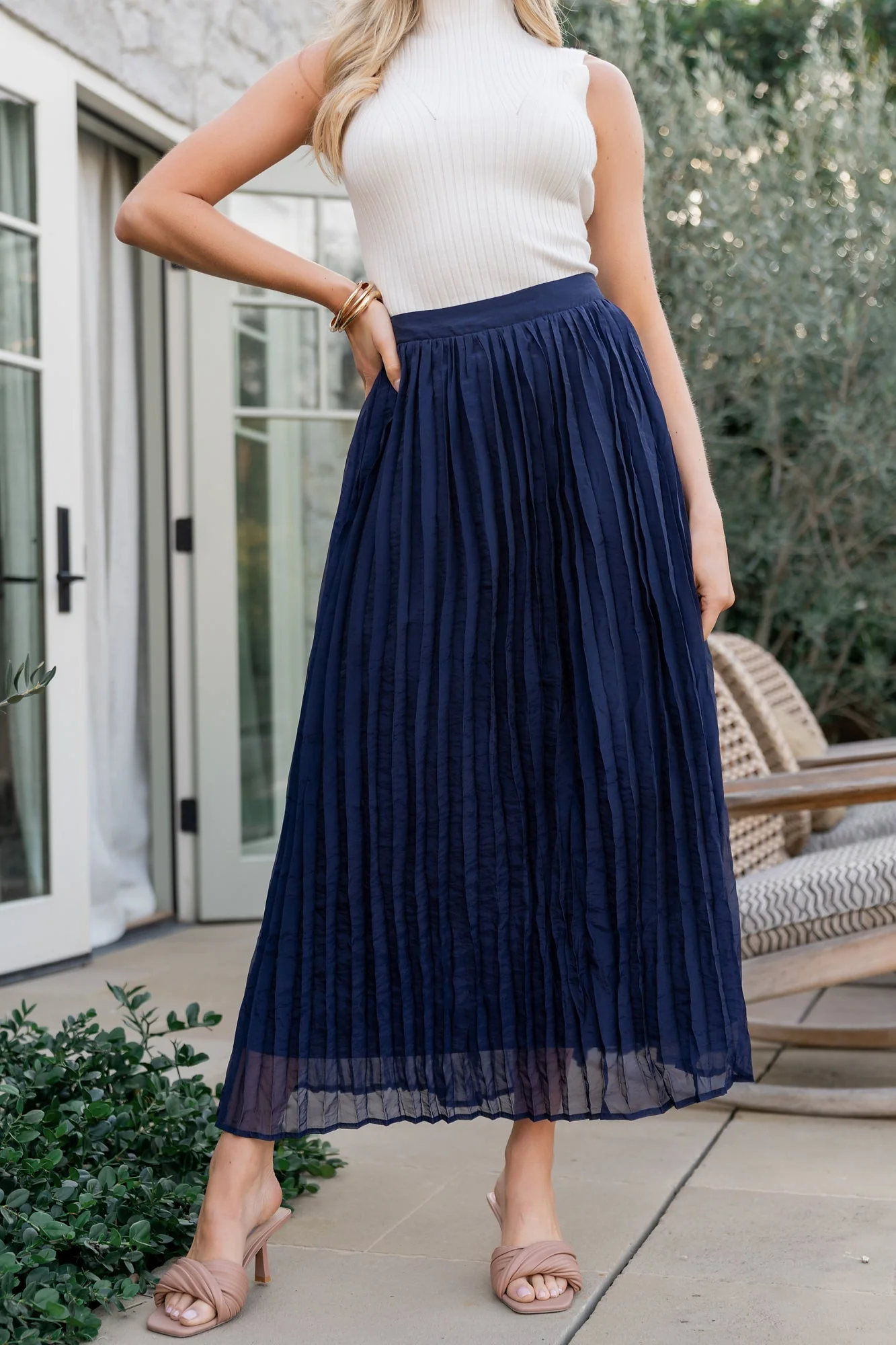Cyra Midi Skirt | Navy - Jamouz