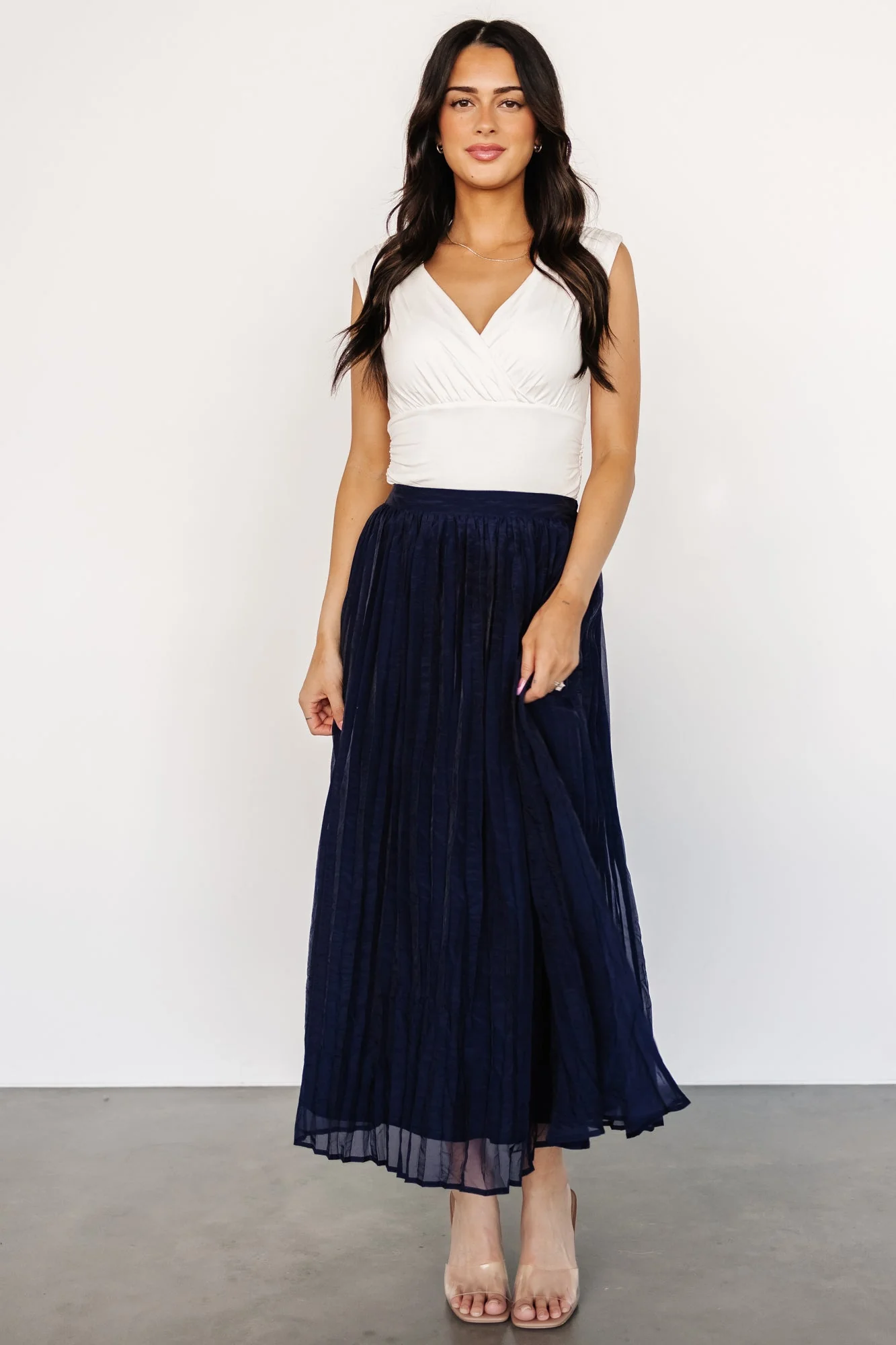 Cyra Midi Skirt | Navy - Jamouz