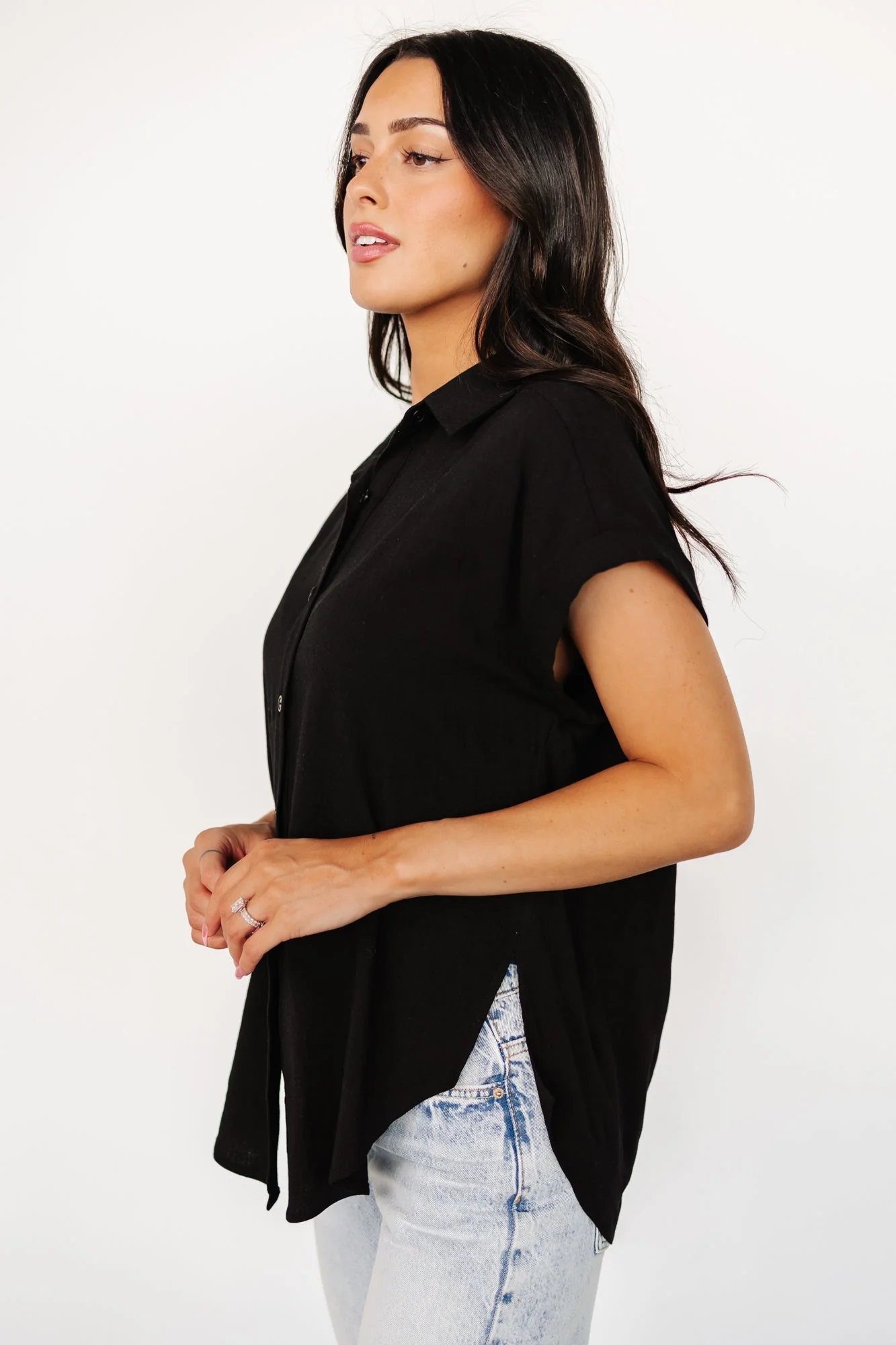 Clarke Button Up Top | Black - Jamouz
