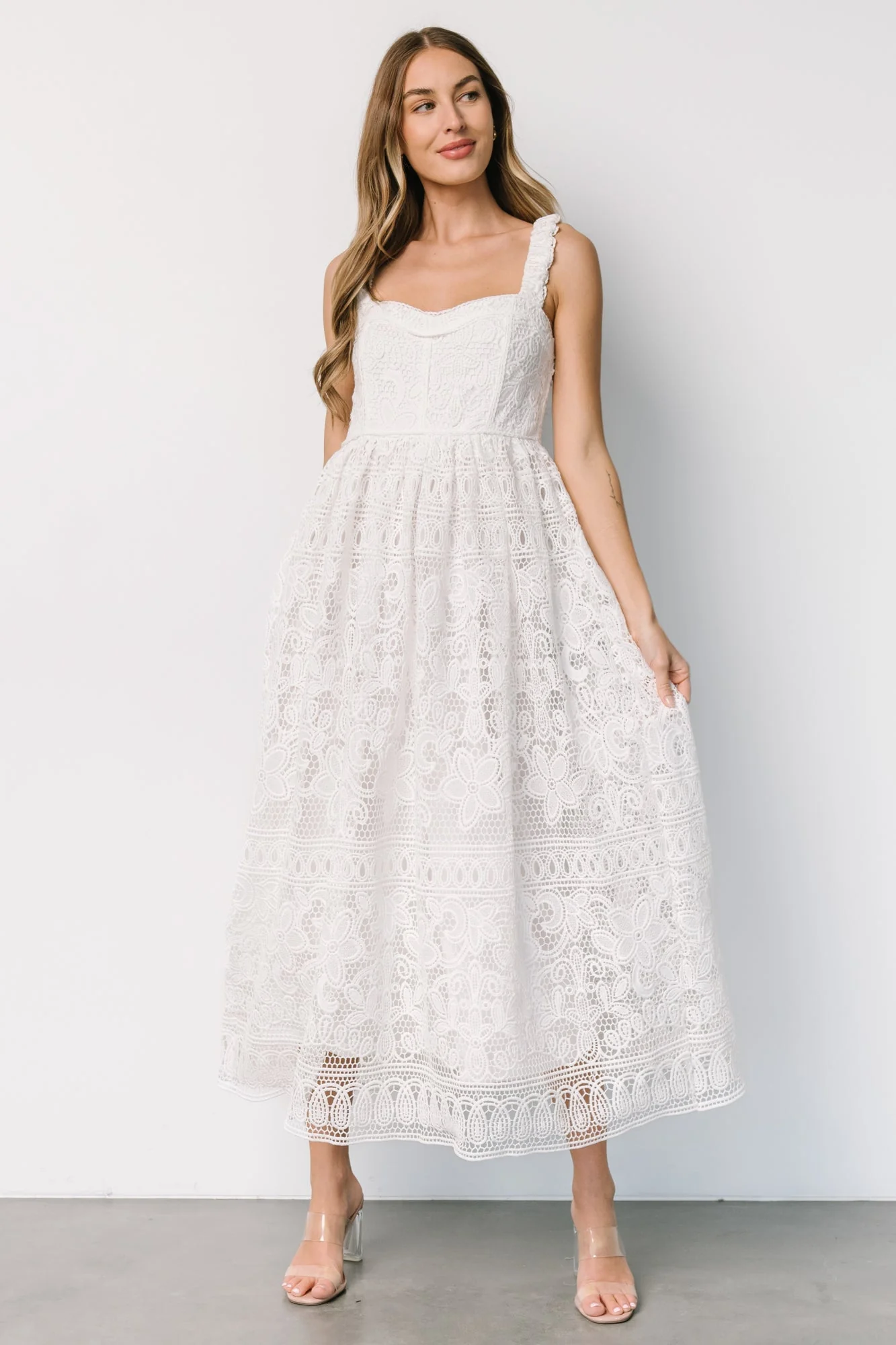 Evangeline Lace Dress | Off White - Jamouz