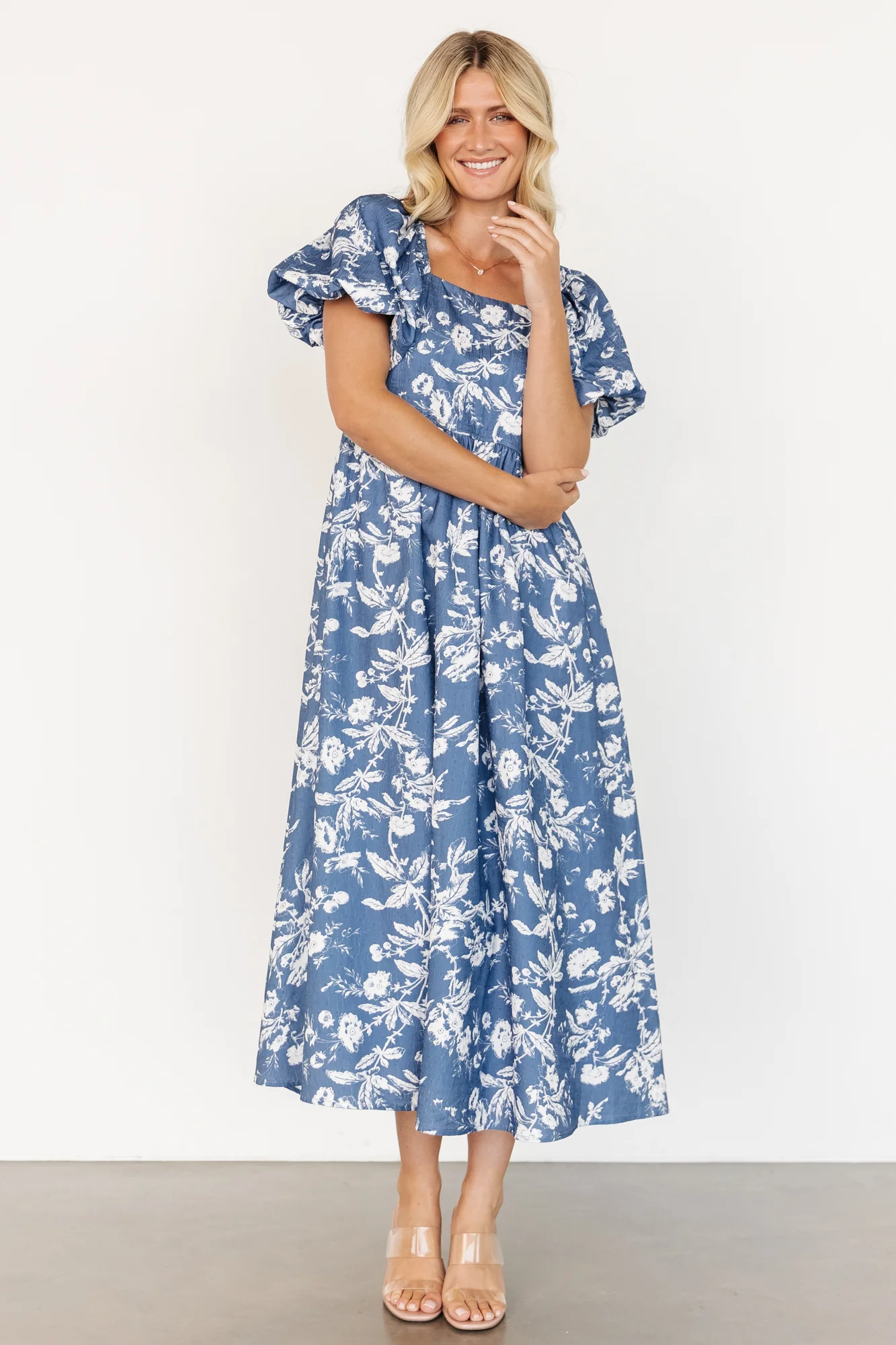 Graceland Maxi Dress | Slate + White Floral - Jamouz