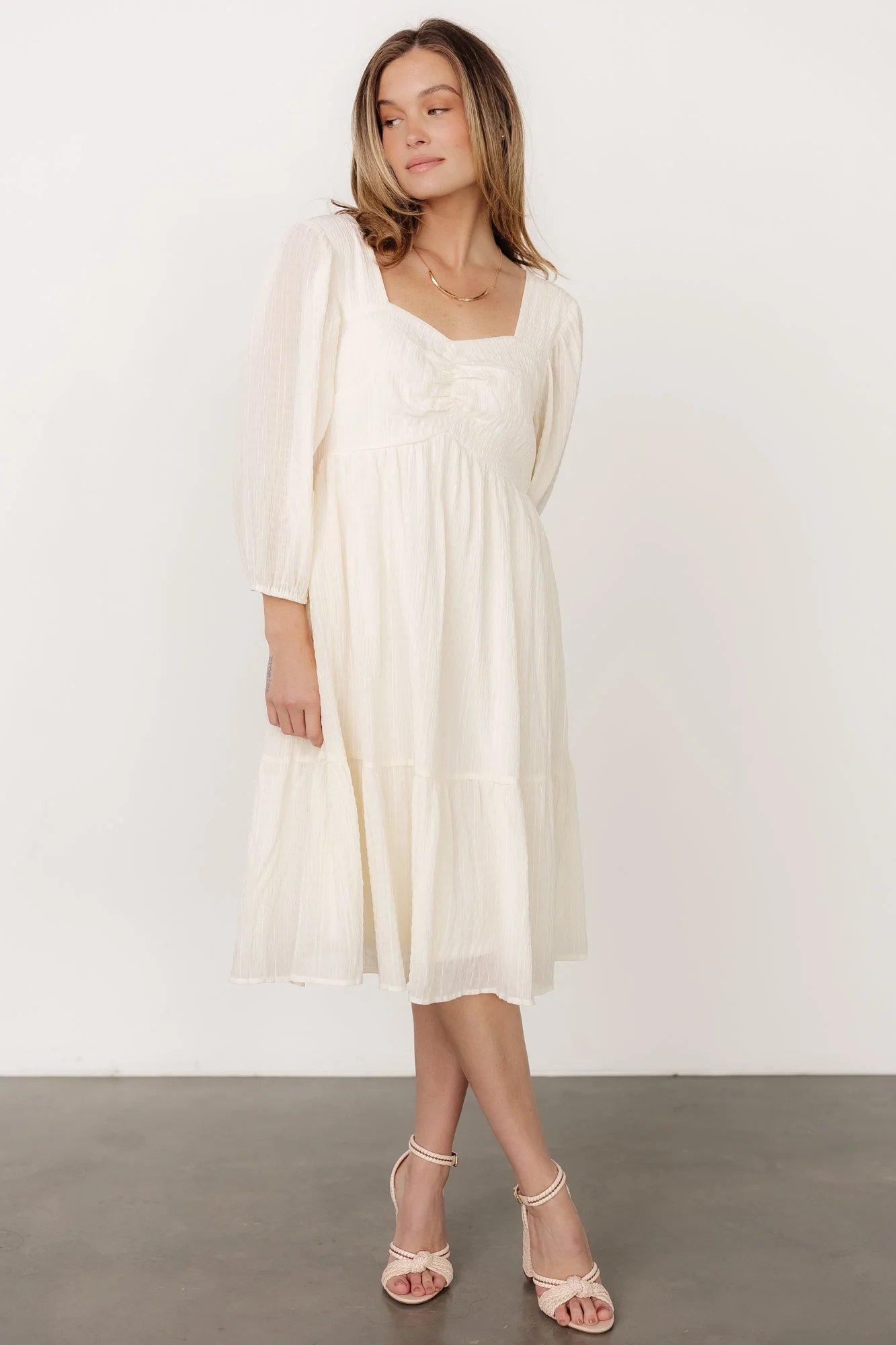 Vaeda Midi Dress | Cream - Jamouz