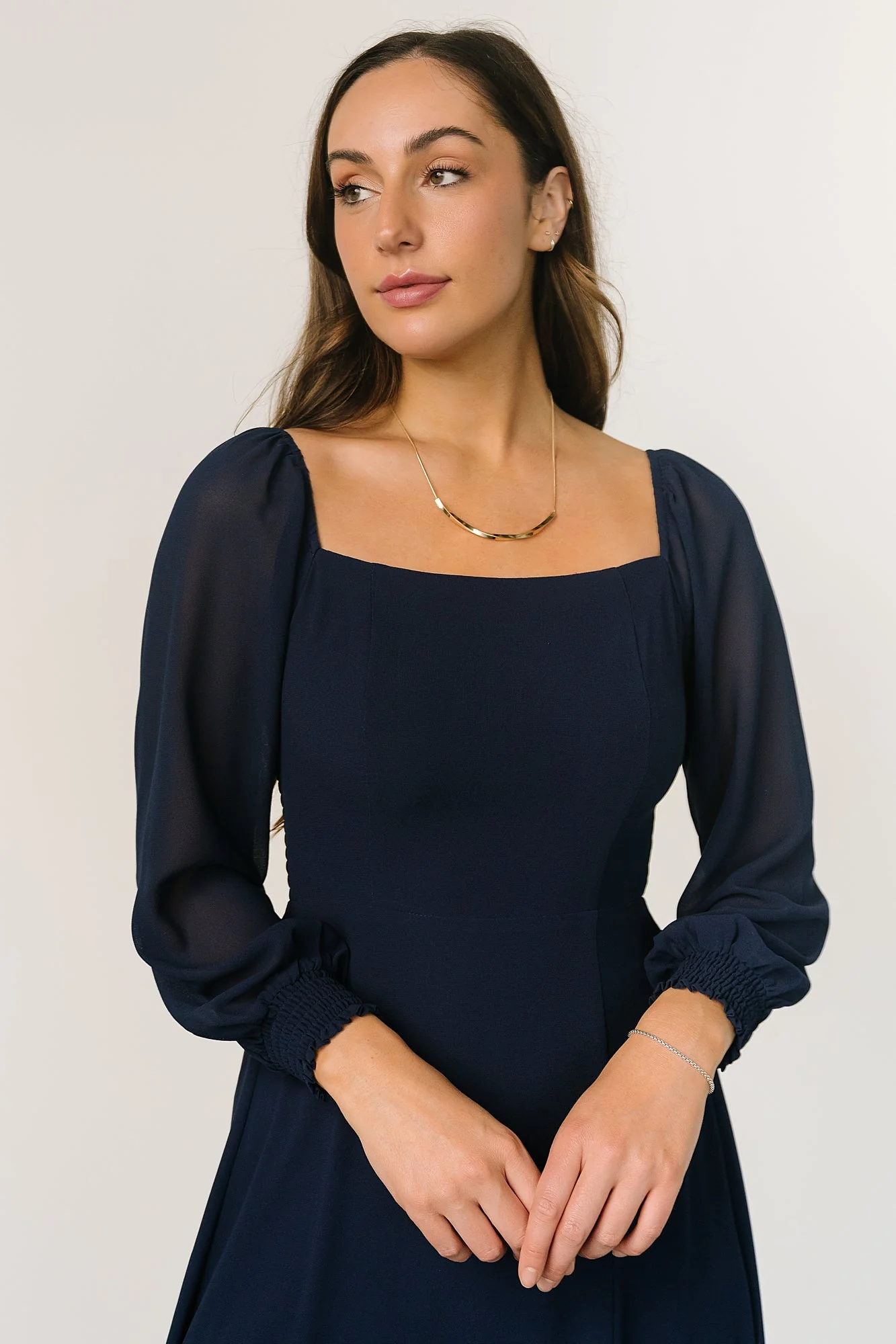 Fabric Swatch - Giselle Chiffon | Navy - Jamouz