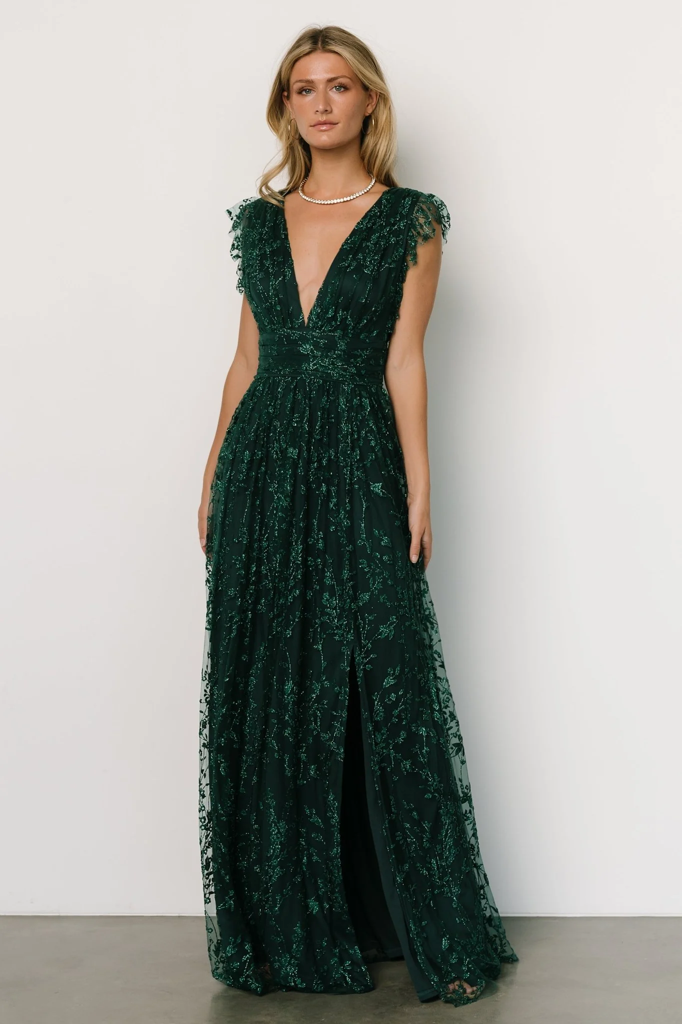 Arlene Shimmer Gown | Emerald - Jamouz