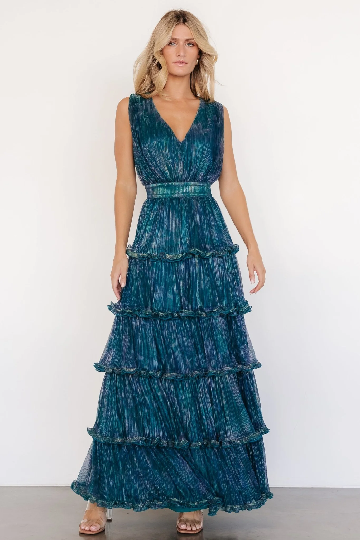 Quentin Shimmer Dress | Teal + Purple - Jamouz