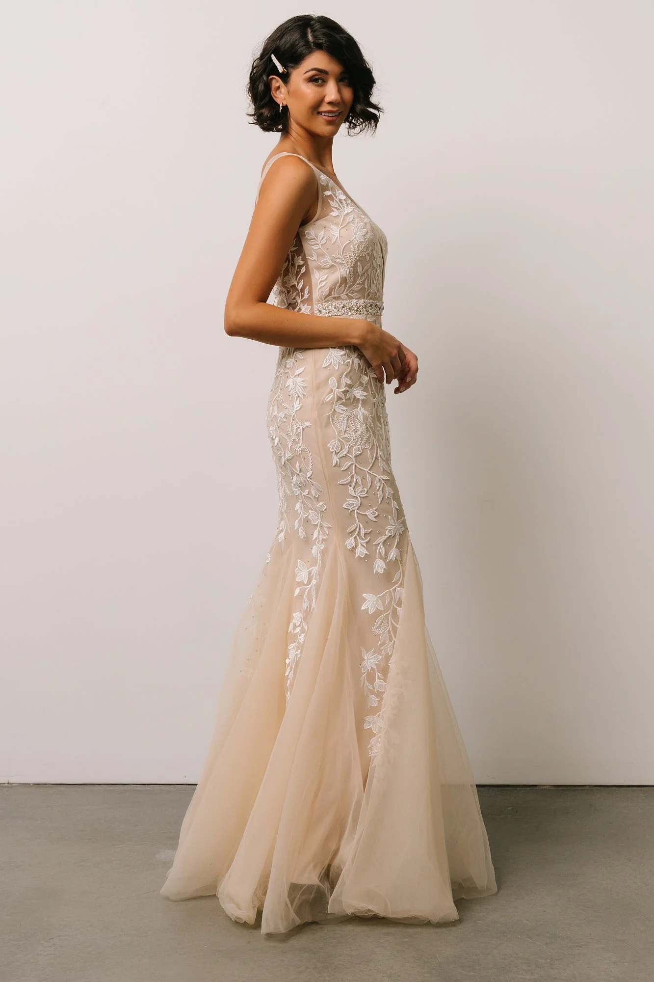 Fleurette Bridal Gown | Beige + Ivory - Jamouz