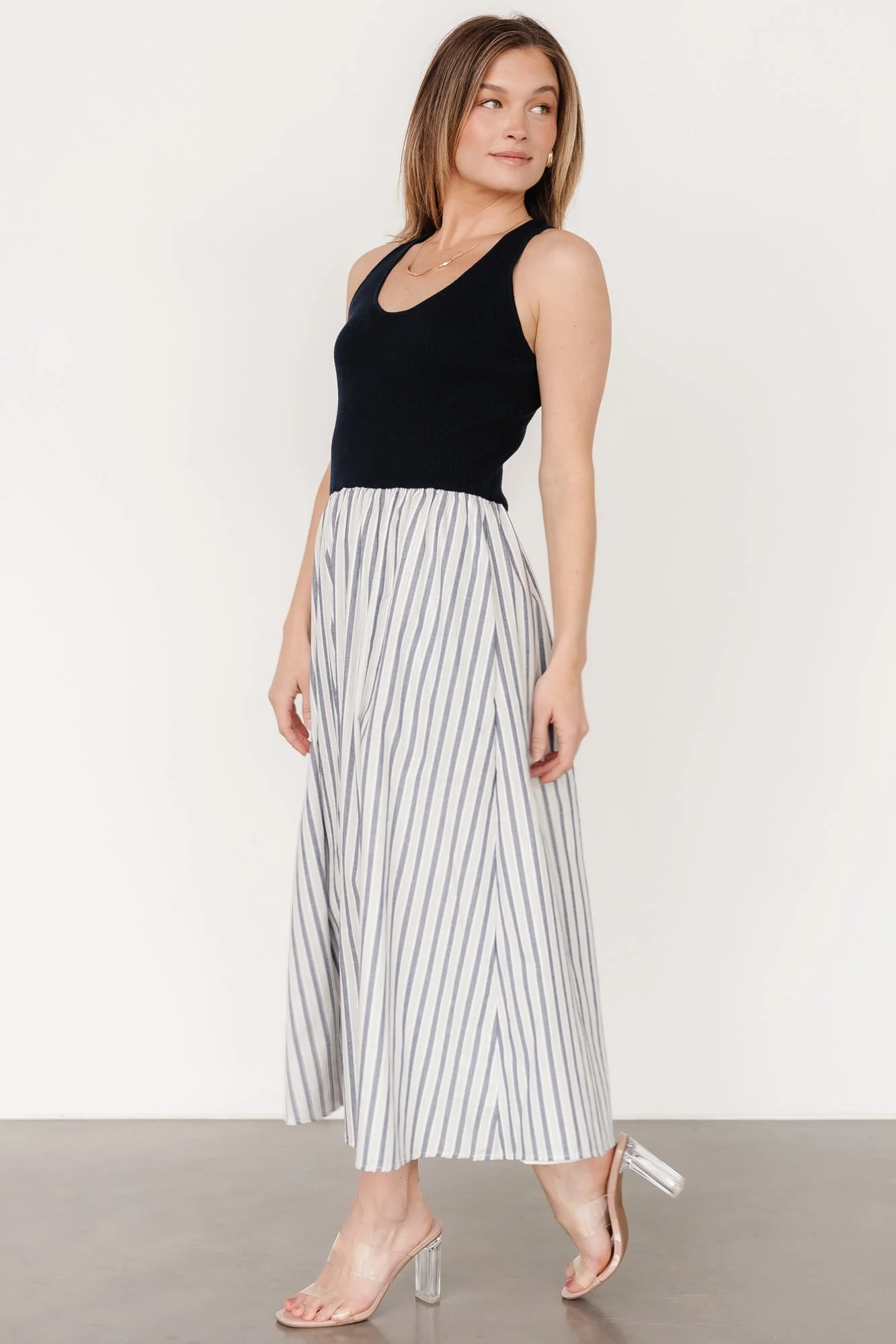 Marbella Tank Dress | Navy Stripe - Jamouz