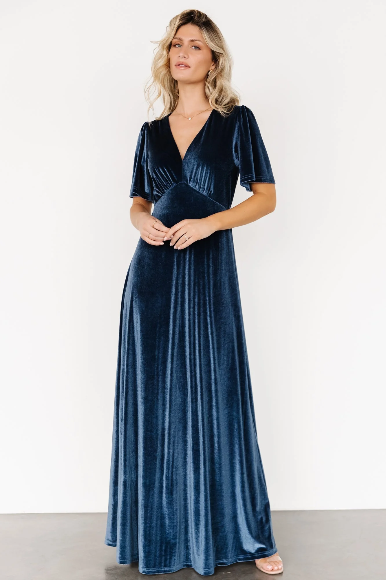 Vivian Velvet Maxi Dress | Blue - Jamouz