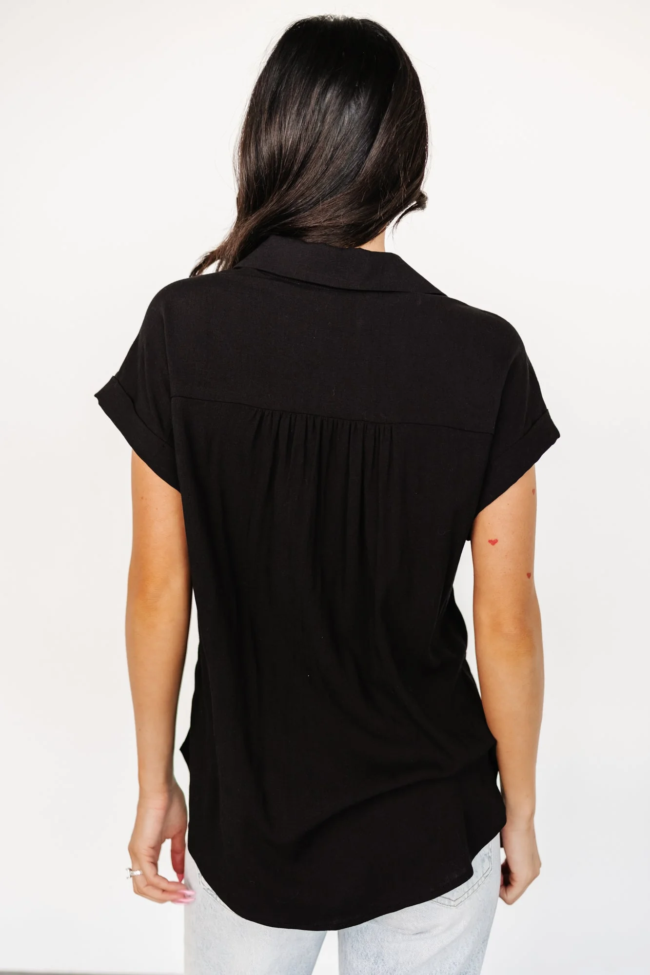 Clarke Button Up Top | Black - Jamouz