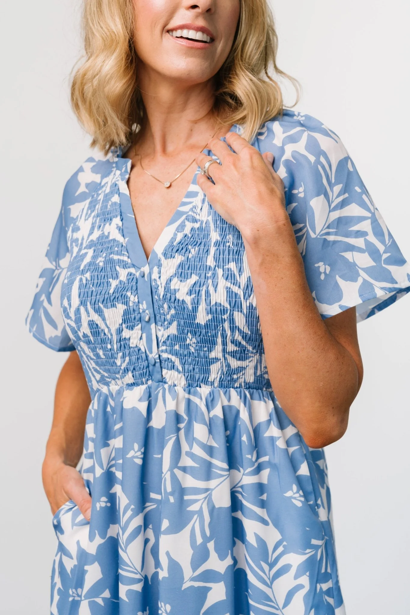 Annise Midi Dress | Blue Floral - Jamouz