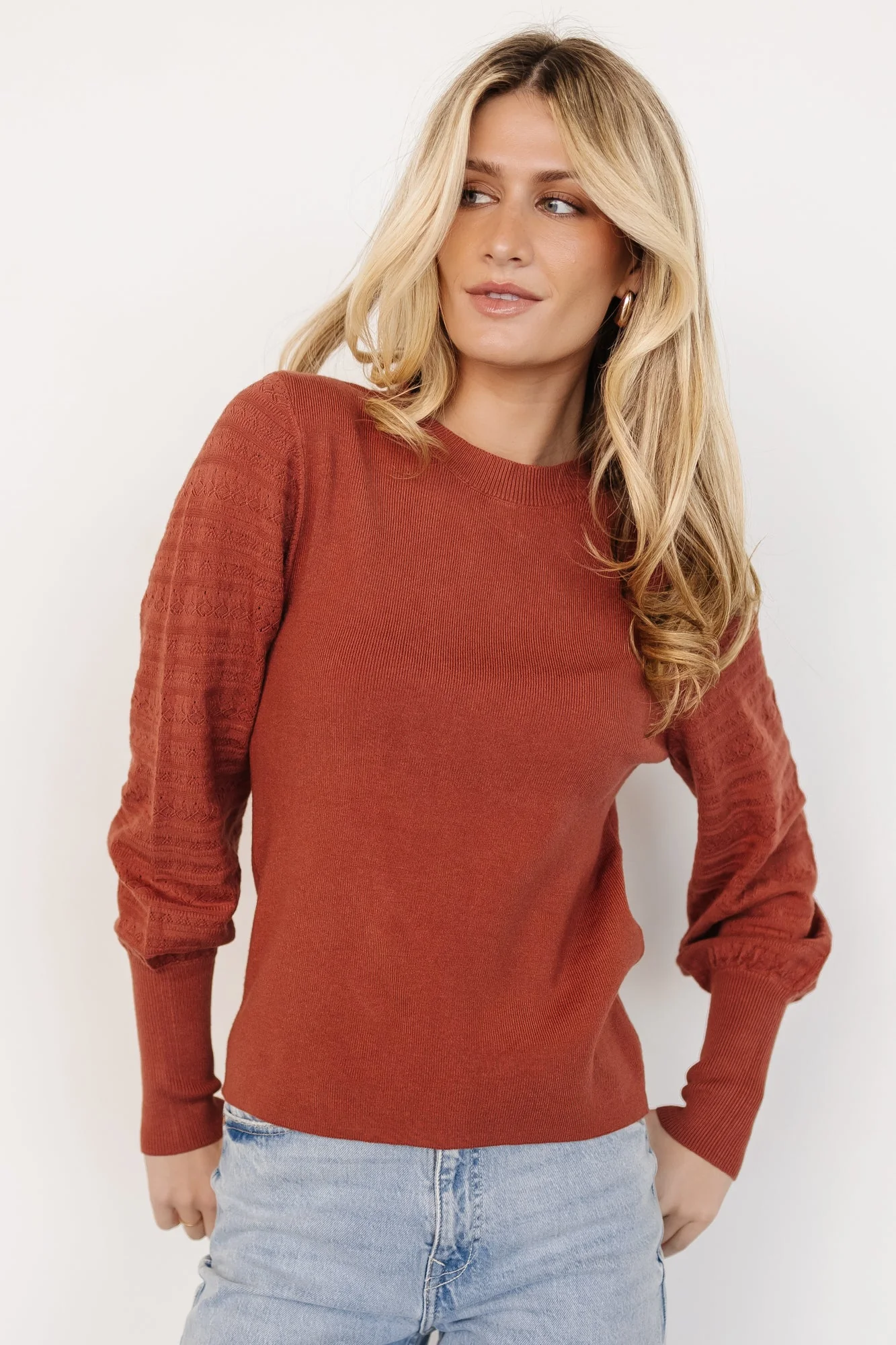 Jens Sweater Top | Brick - Jamouz