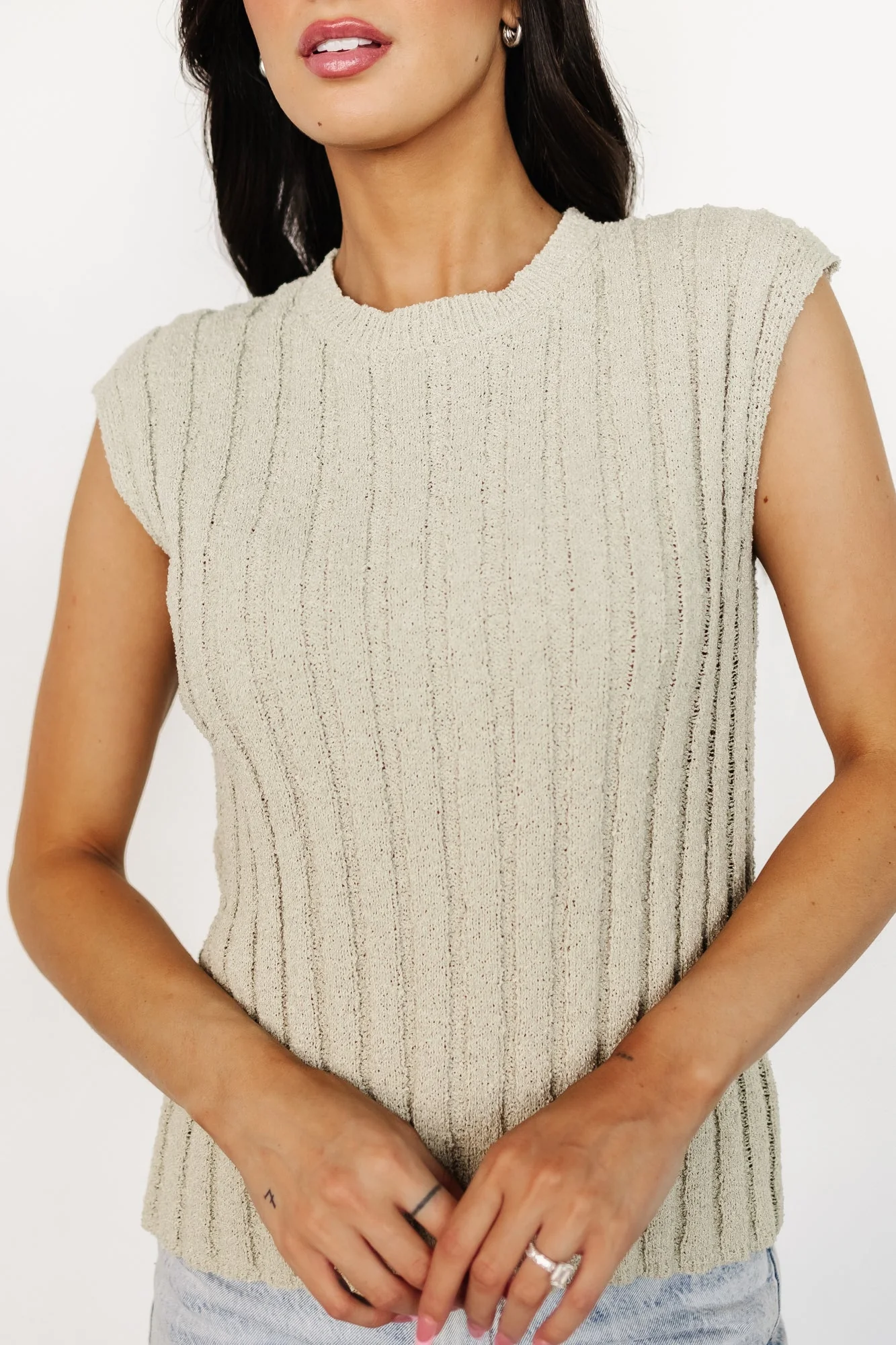 Dava Ribbed Top | Sage - Jamouz