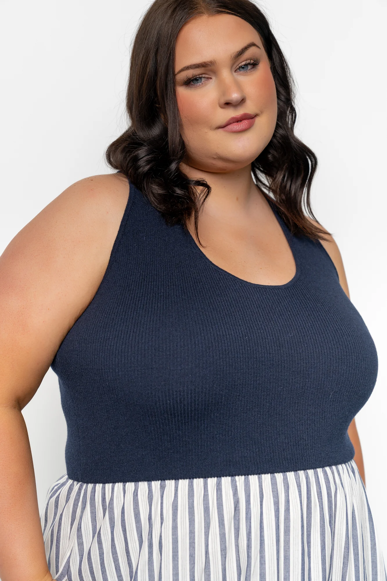 Marbella Tank Dress | Navy Stripe - Jamouz