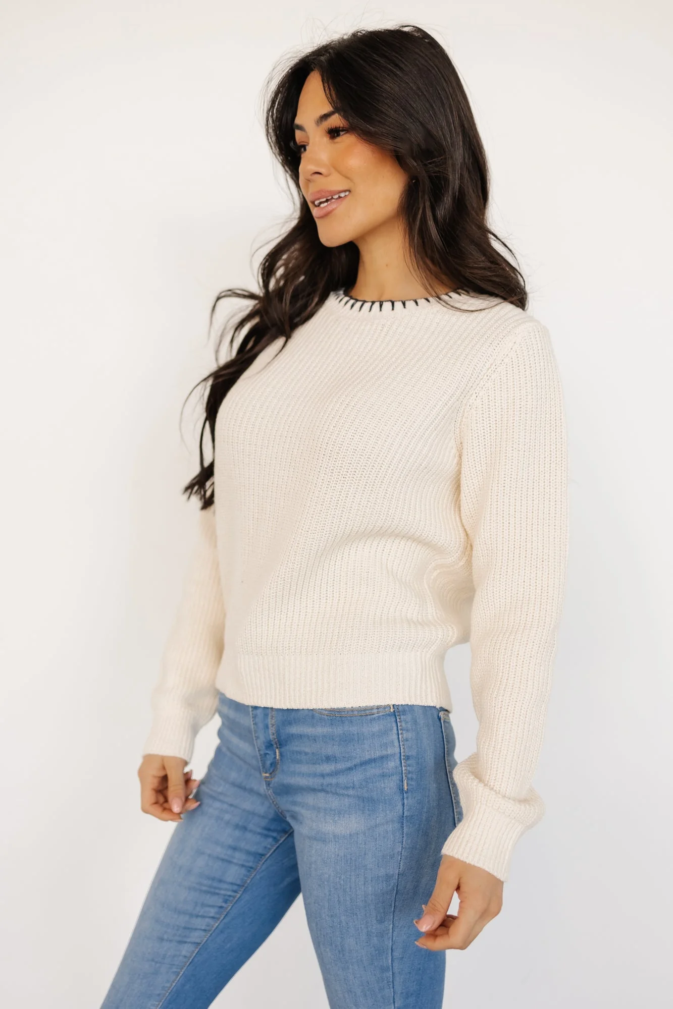 Alyssa Knit Sweater | Cream - Jamouz