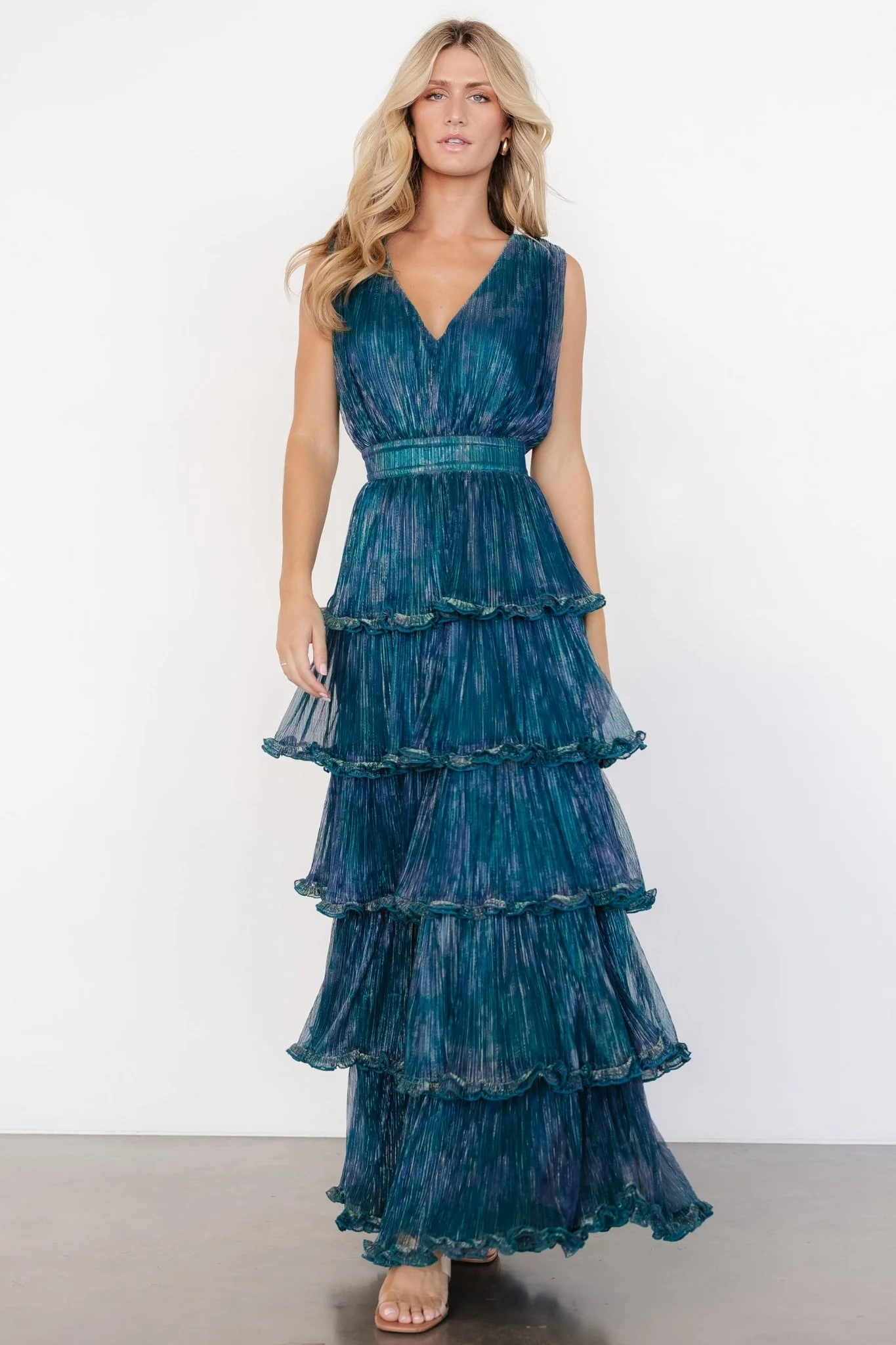 Quentin Shimmer Dress | Teal + Purple - Jamouz