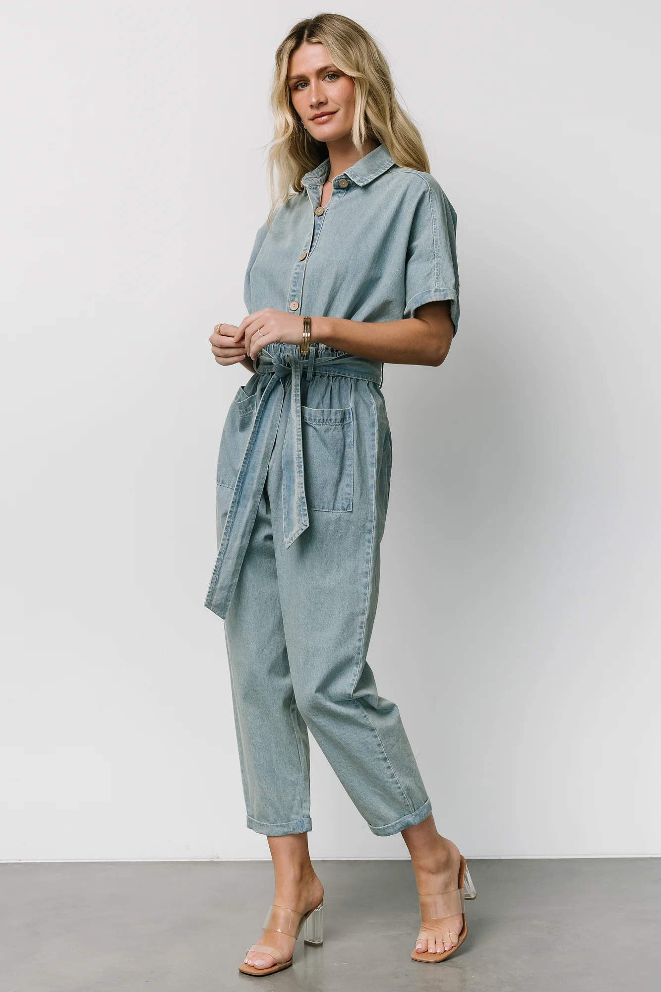 Mateo Button Up Jumpsuit | Denim - Jamouz