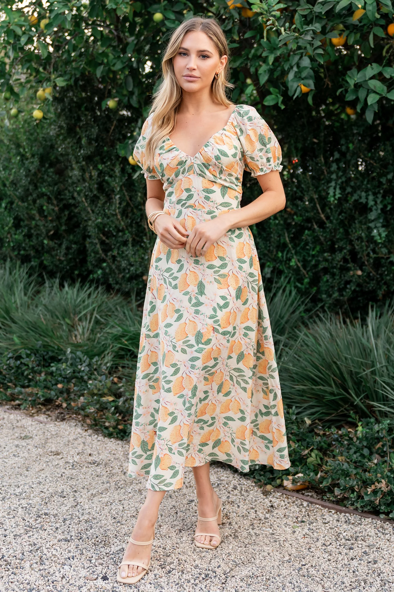 Amalfi Midi Dress | Lemon Print - Jamouz