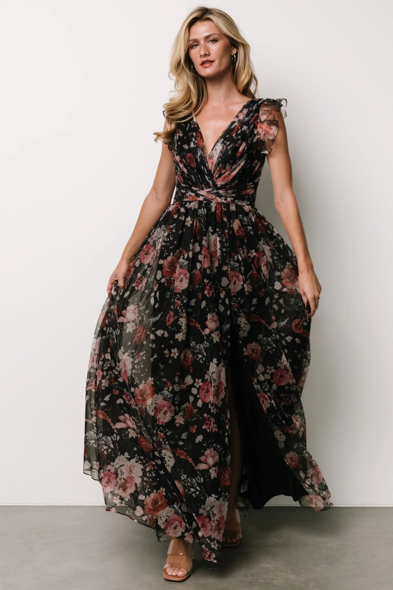 Dimitra Maxi Dress | Black Floral - Jamouz