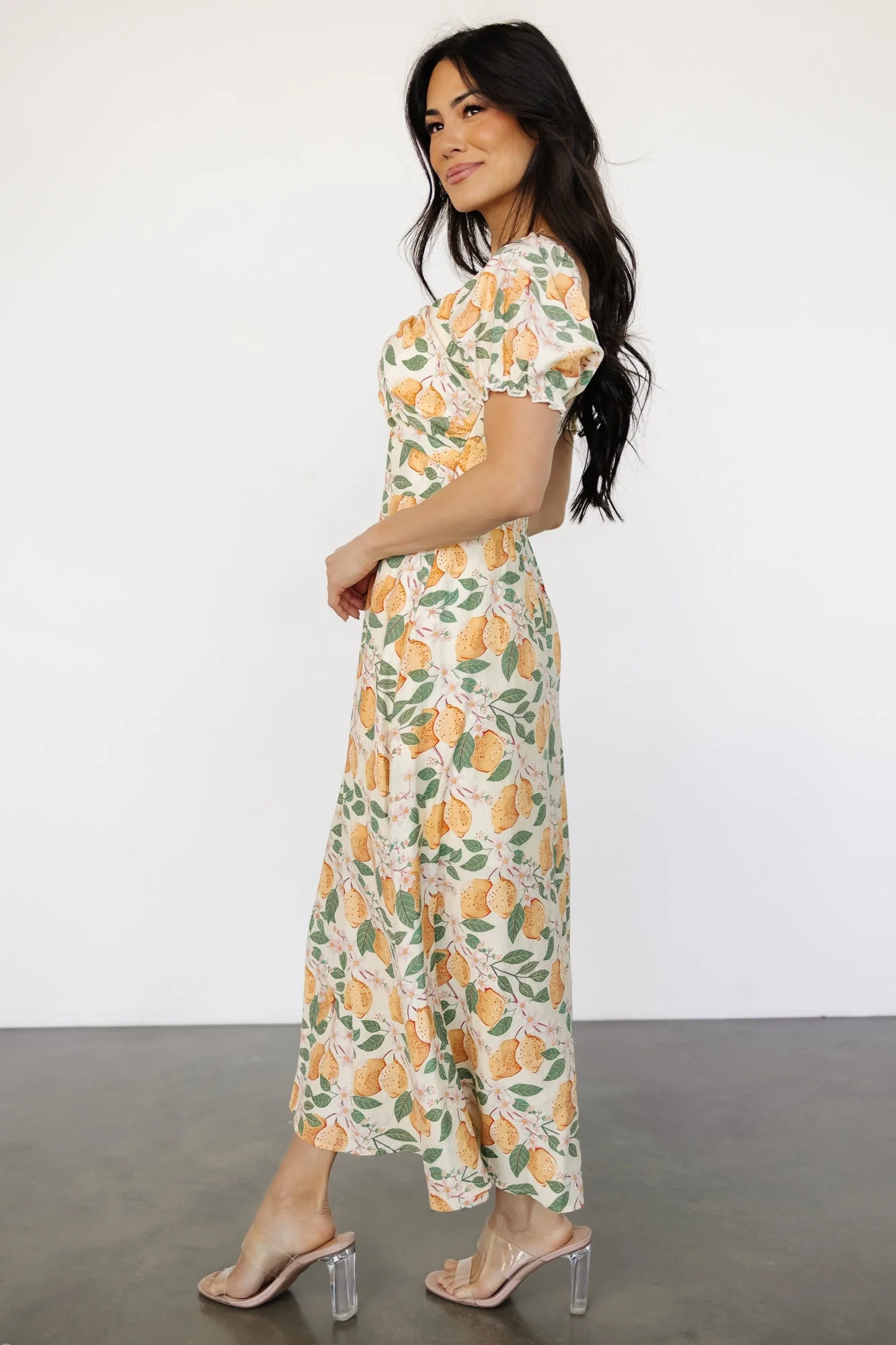 Amalfi Midi Dress | Lemon Print - Jamouz