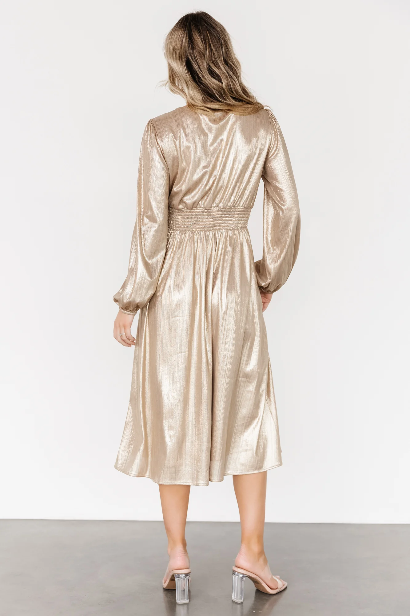 Aisha Shimmer Dress | Champagne - Jamouz