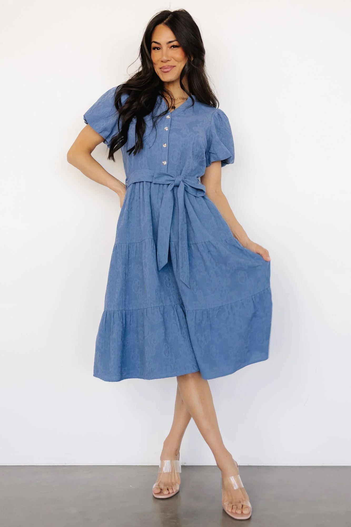 Philippa Midi Dress | Blue - Jamouz