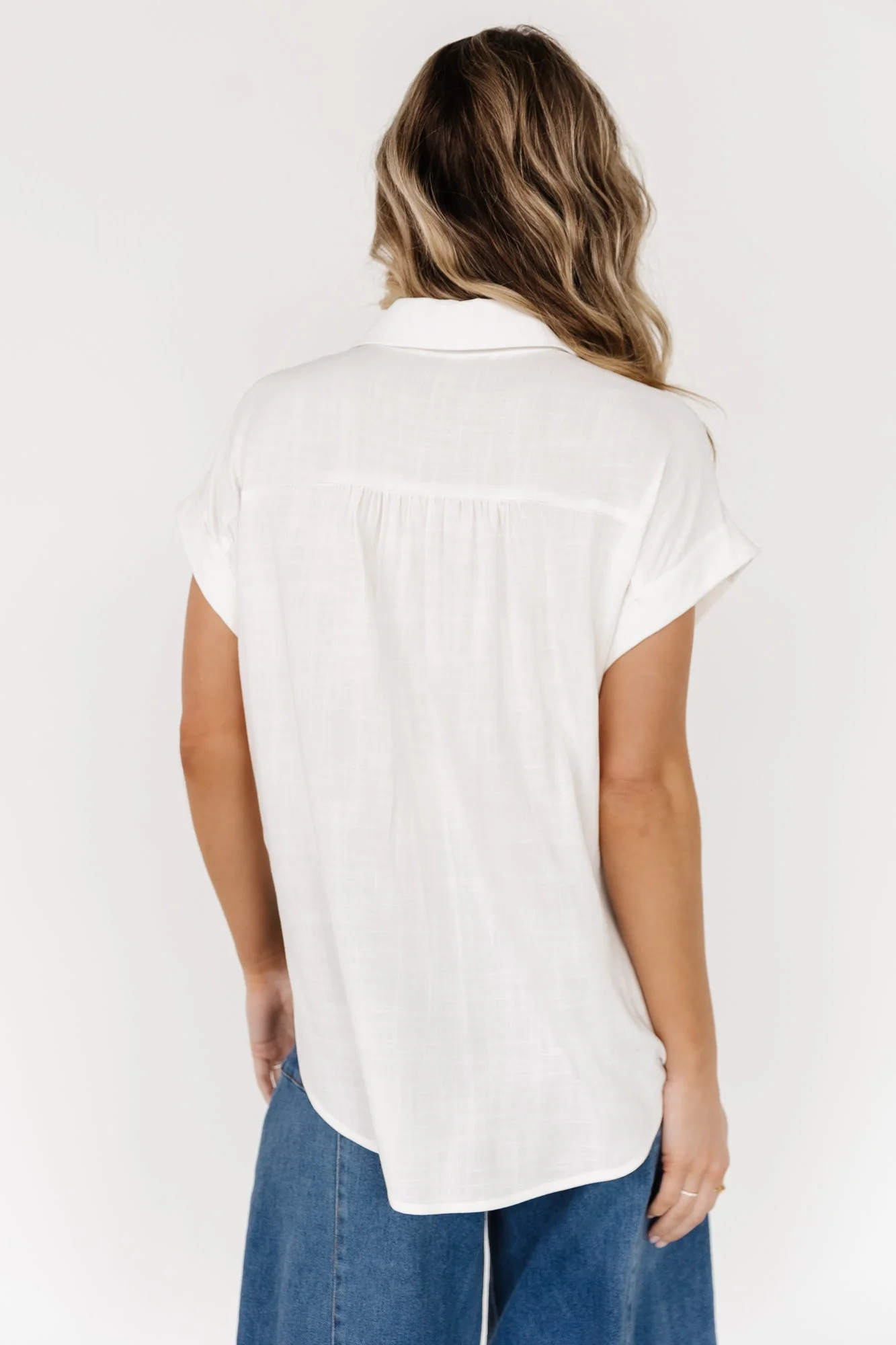 Clarke Button Up Top | Off White - Jamouz