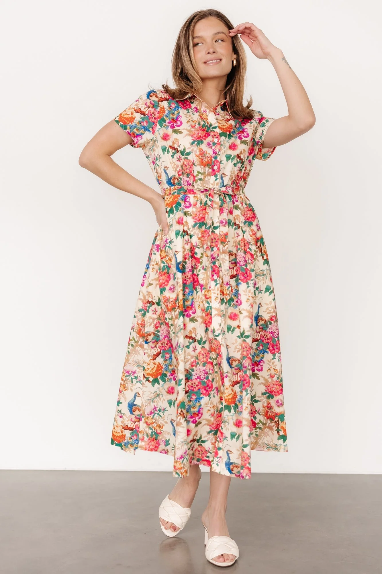 Melia Midi Dress | Multi Print - Jamouz