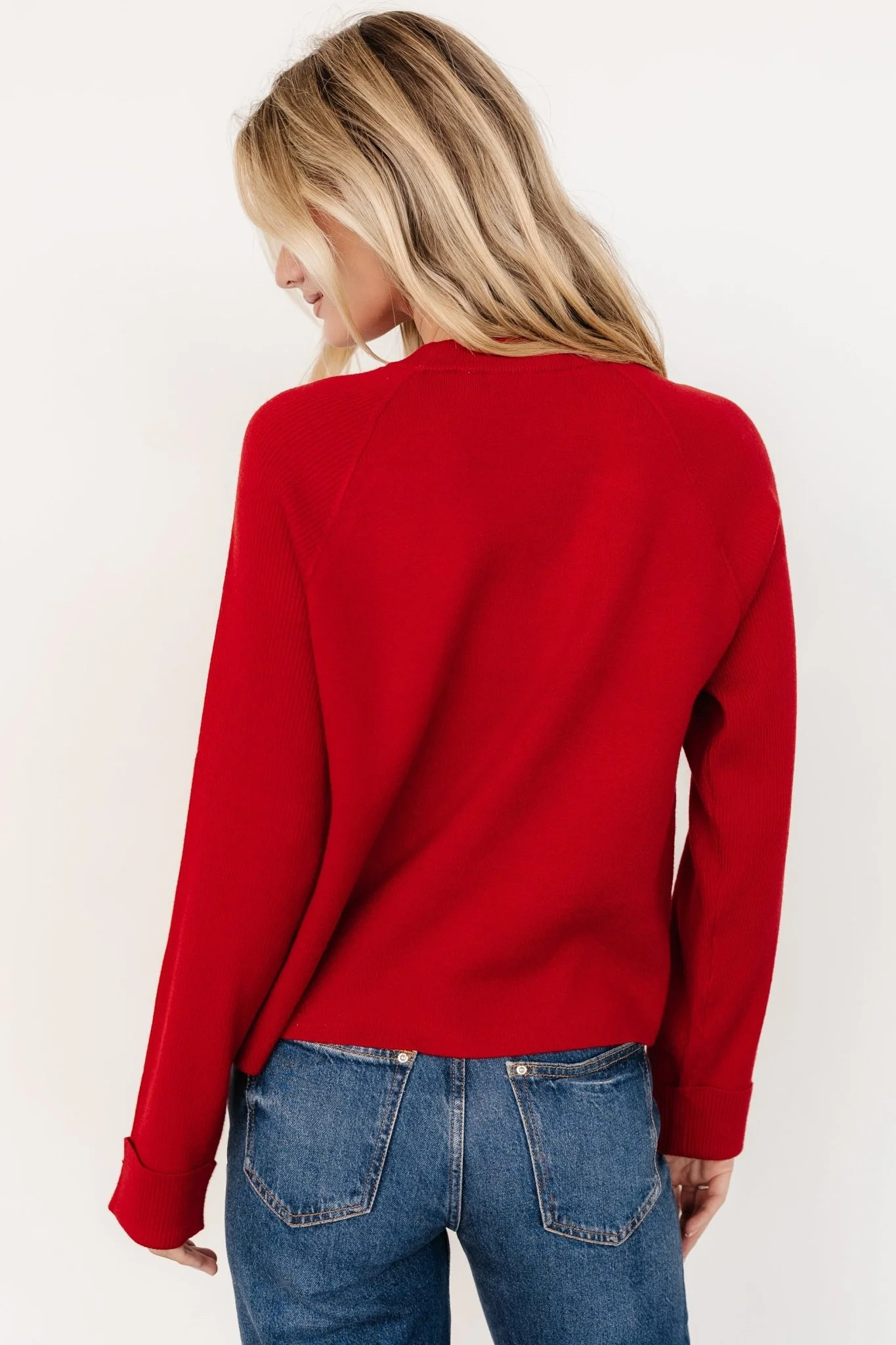 Helena Knit Sweater | Red - Jamouz