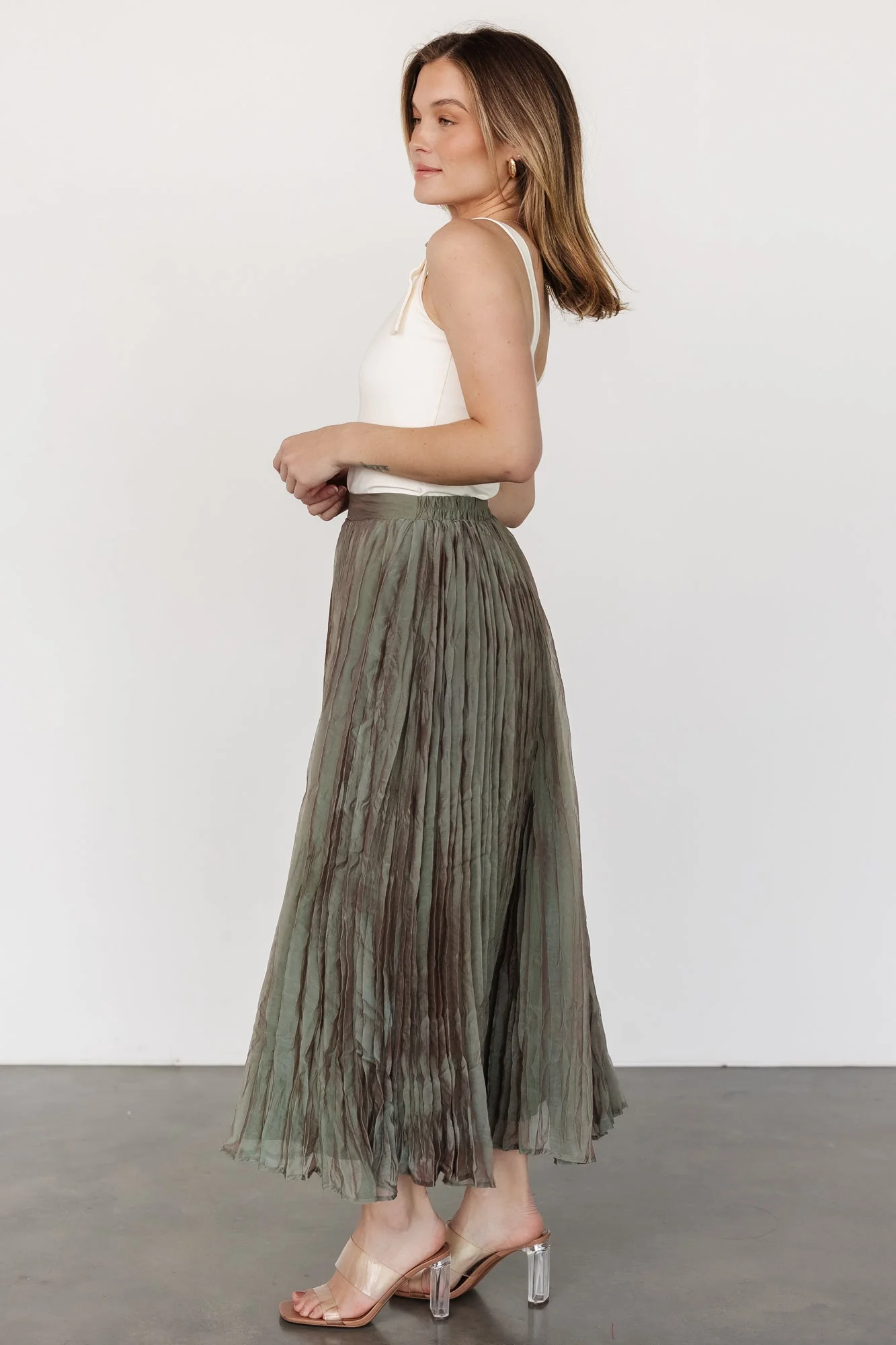 Cyra Midi Skirt | Sage - Jamouz