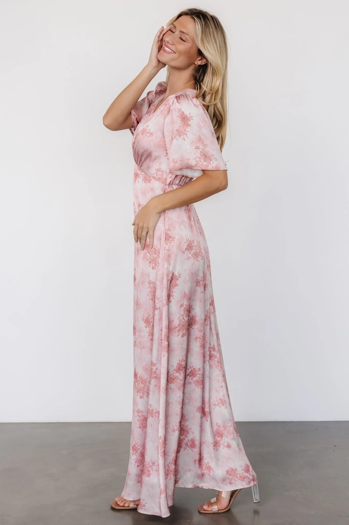 Carmen Maxi Dress | Blush Floral - Jamouz