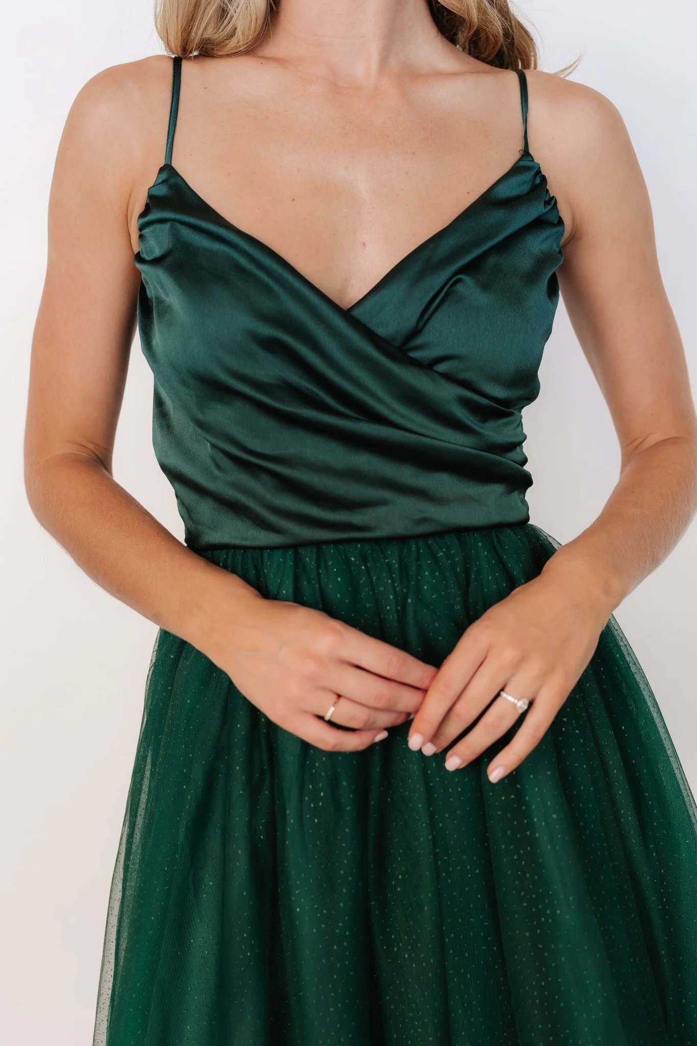 Shonda Sparkle Midi Dress | Emerald - Jamouz