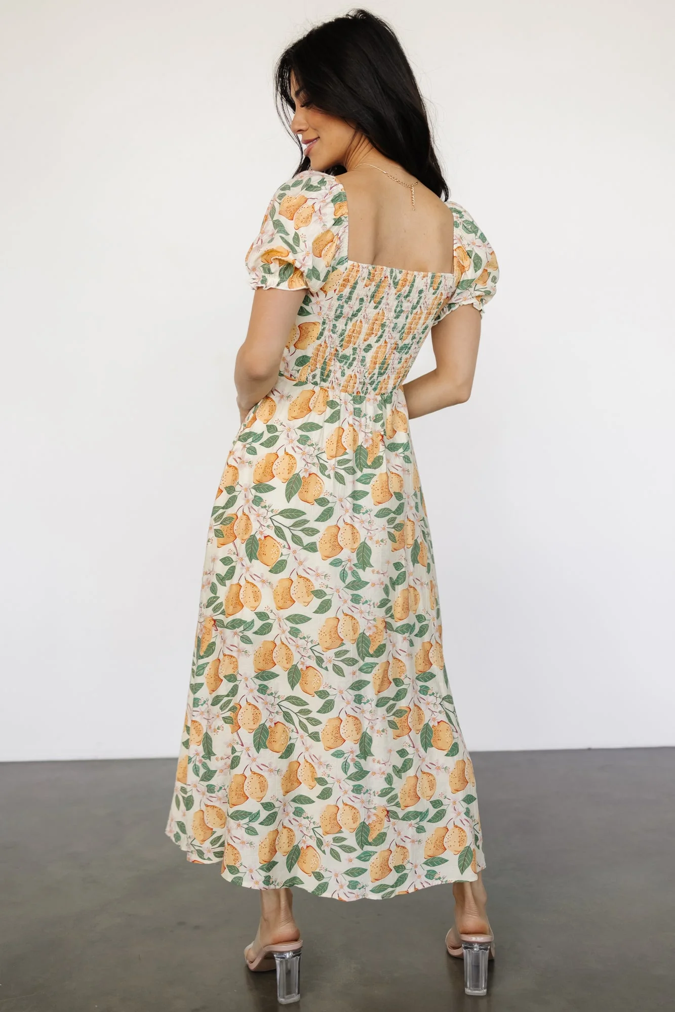 Amalfi Midi Dress | Lemon Print - Jamouz