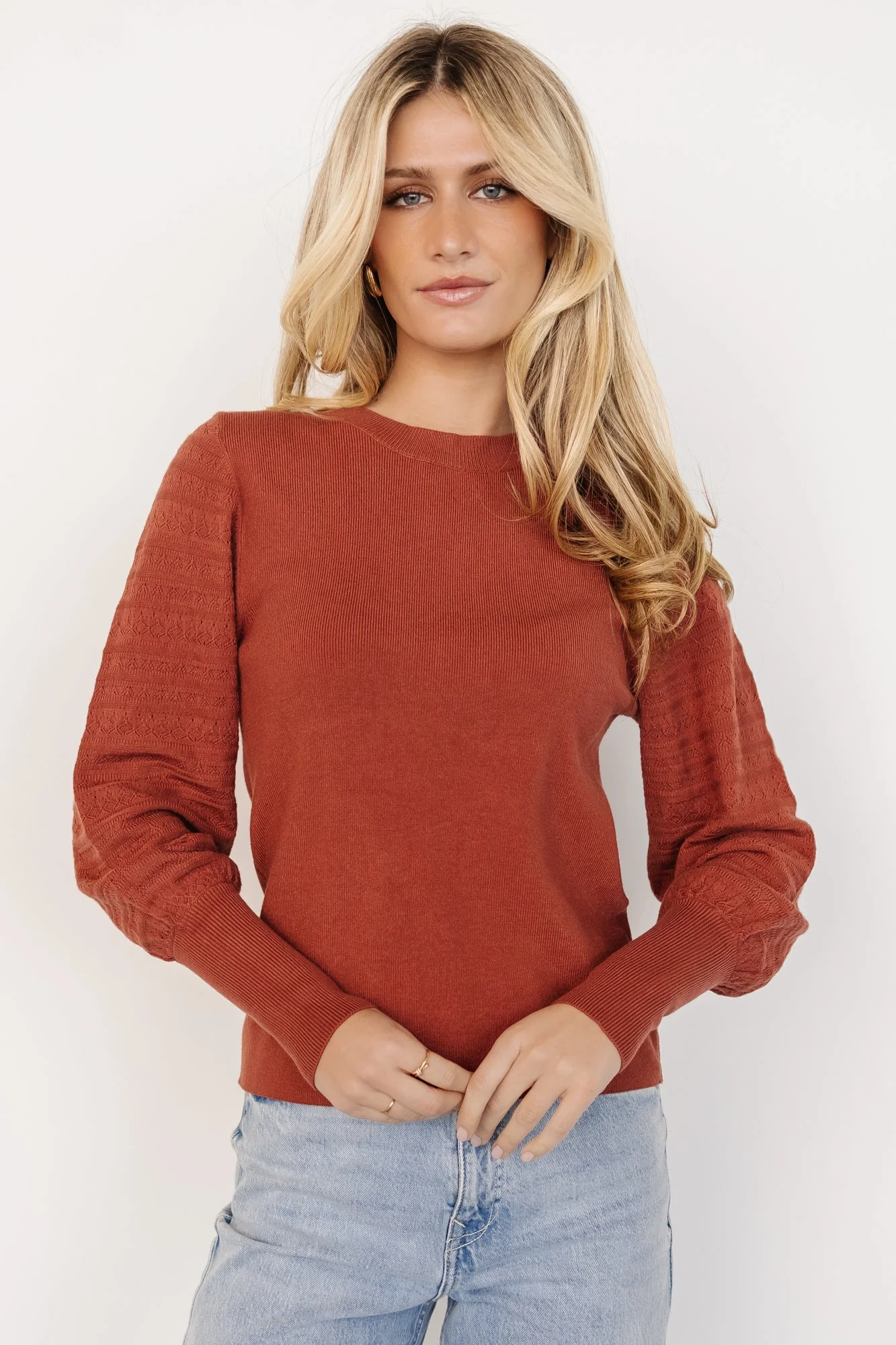 Jens Sweater Top | Brick - Jamouz