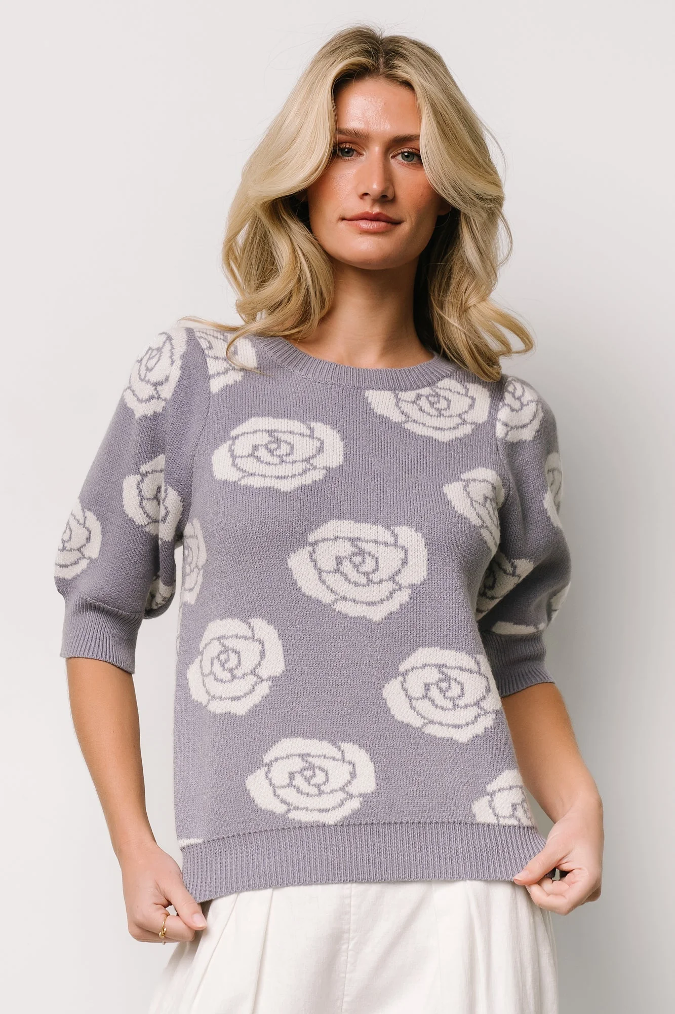Belle Sweater Top | Dusty Lavender - Jamouz