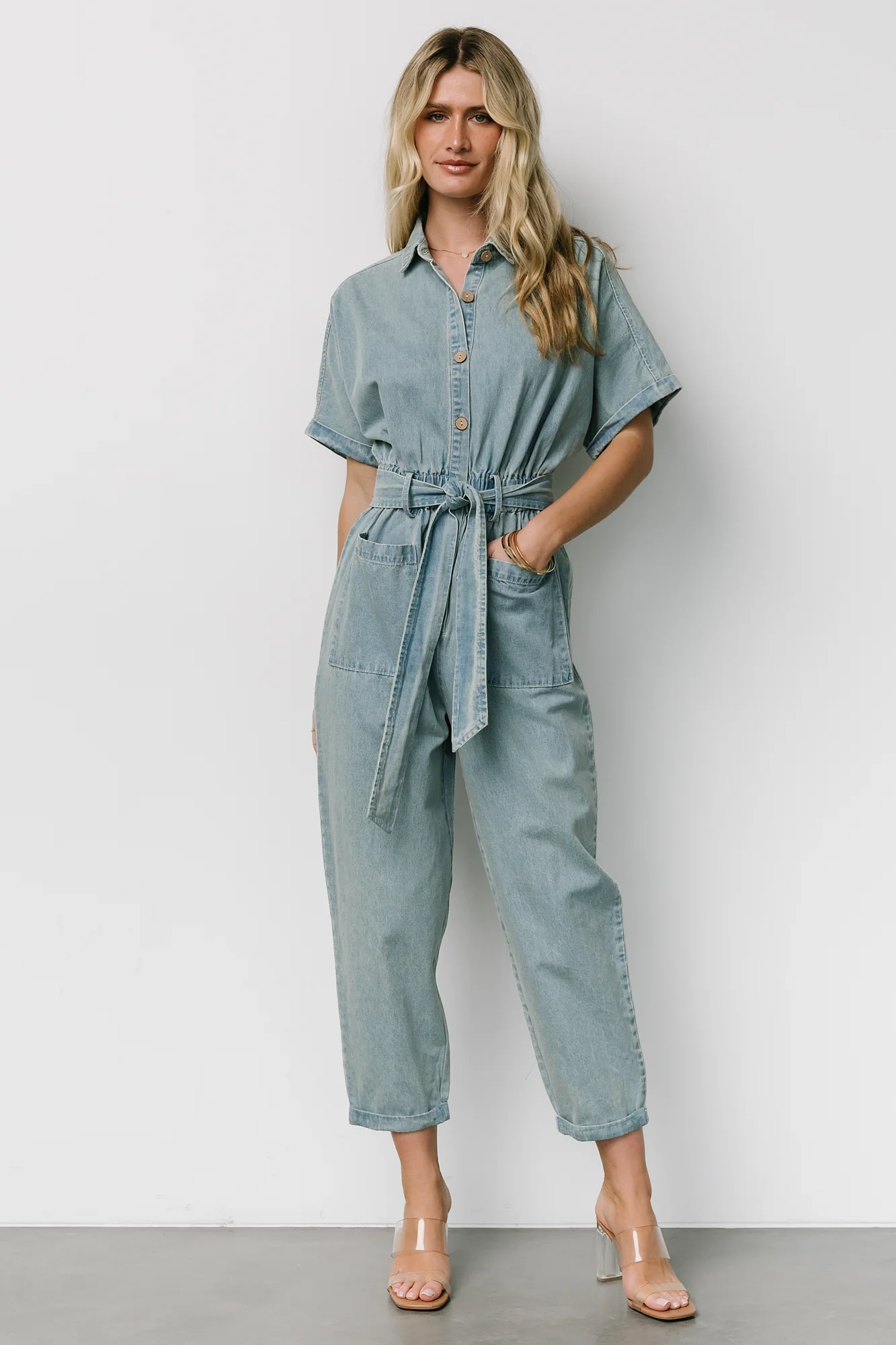Mateo Button Up Jumpsuit | Denim - Jamouz
