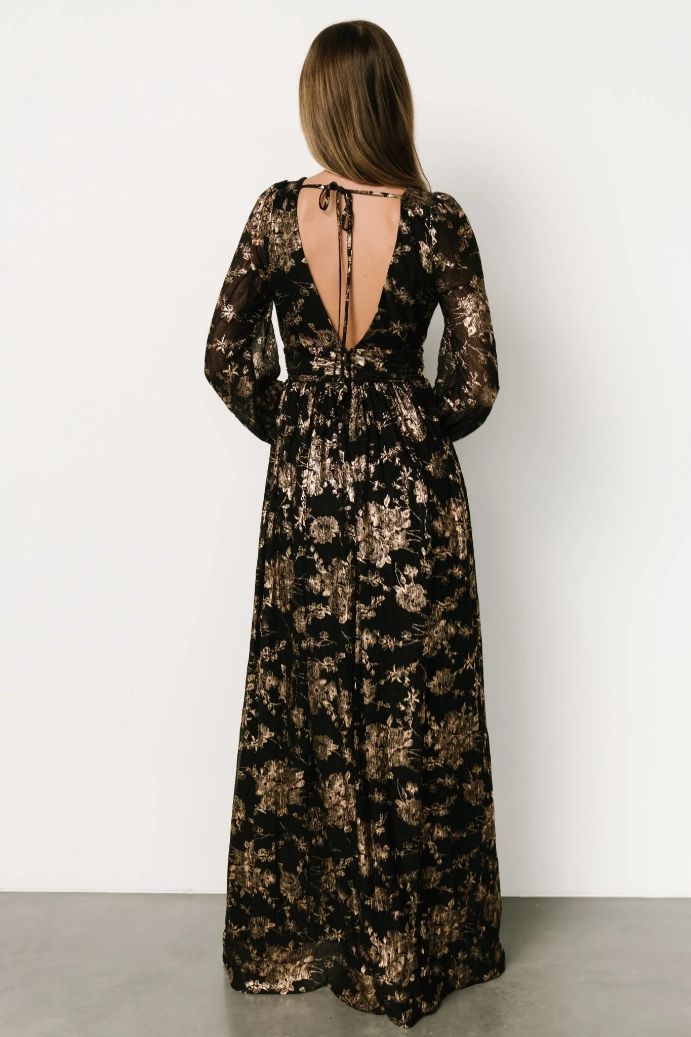 Charlene Maxi Dress | Black + Gold - Jamouz